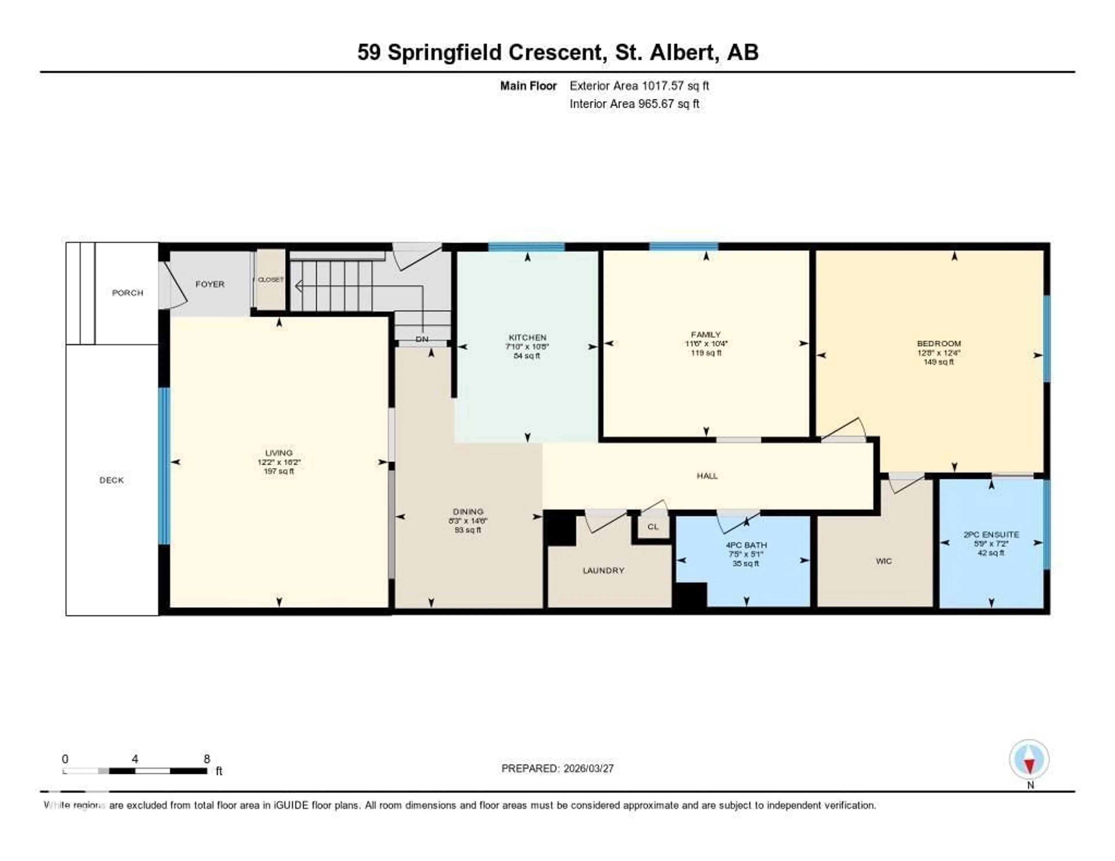 Floor plan for 59 SPRINGFIELD CR, St. Albert Alberta T8N0J9