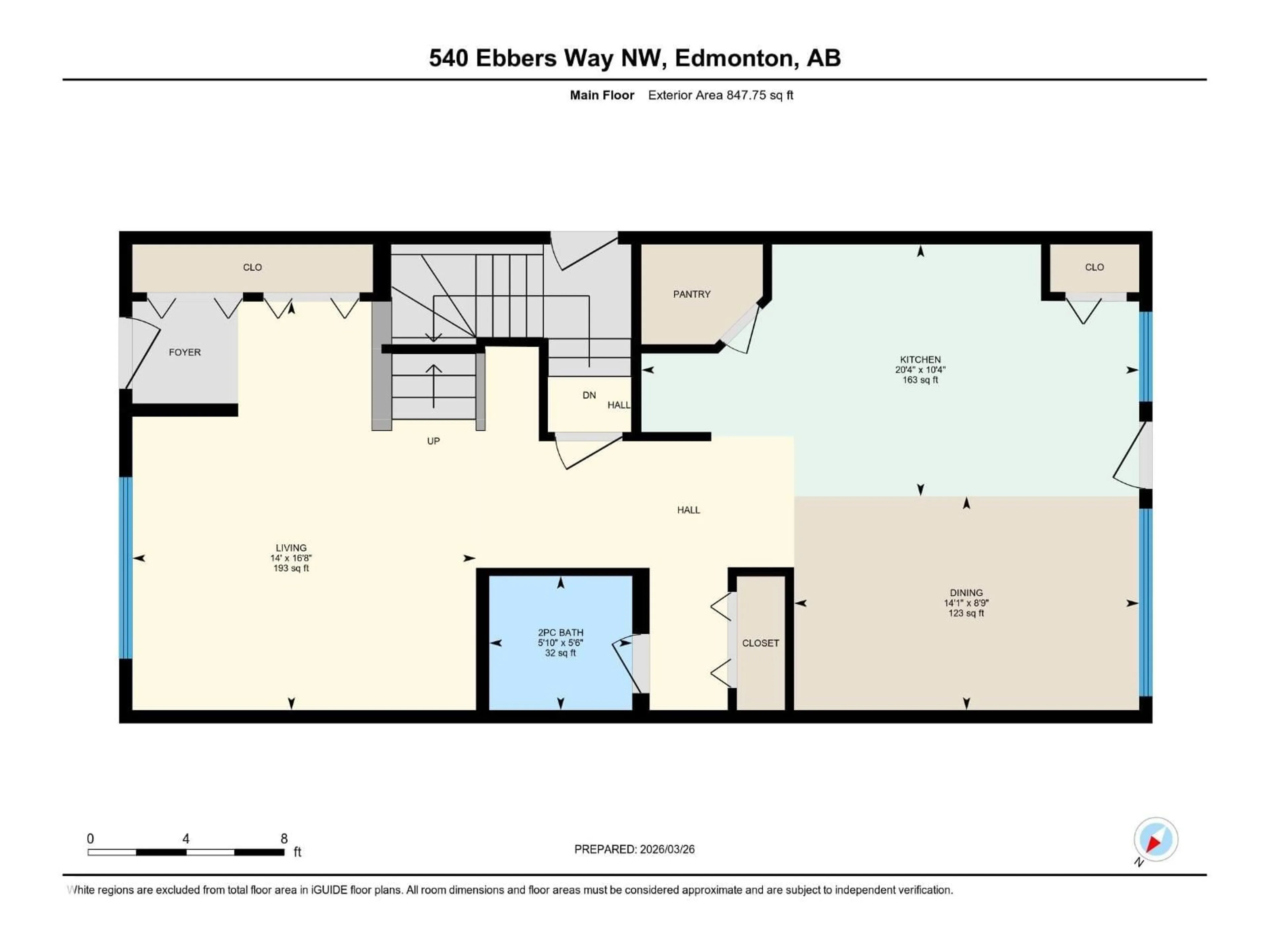 Floor plan for 540 EBBERS WY, Edmonton Alberta T5Y3T8