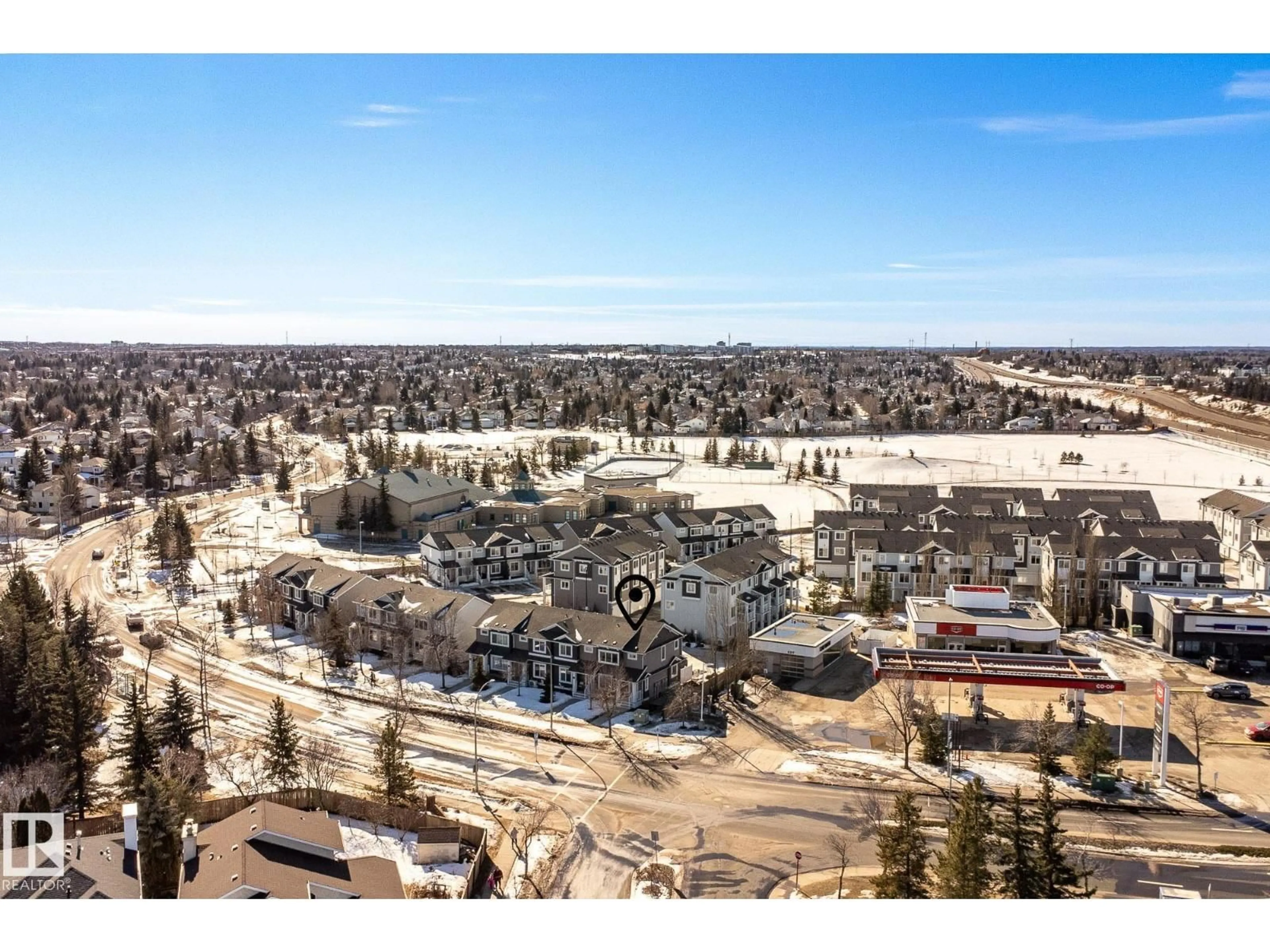 A pic from outside/outdoor area/front of a property/back of a property/a pic from drone, mountain view for 330 - 76 BULYEA RD, Edmonton Alberta T6R0W8