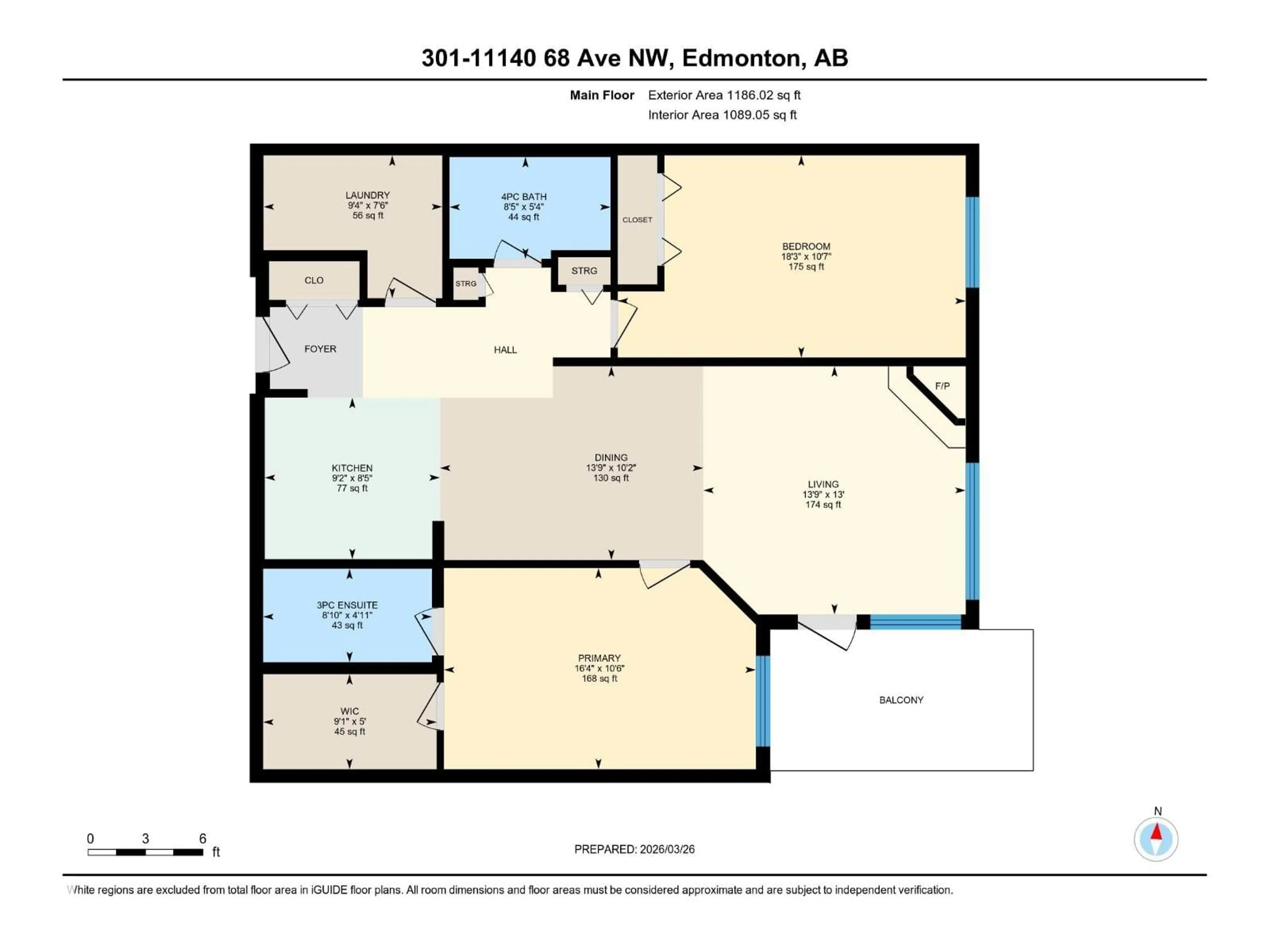 Floor plan for 301 - 11140 68 AV, Edmonton Alberta T6H2C2