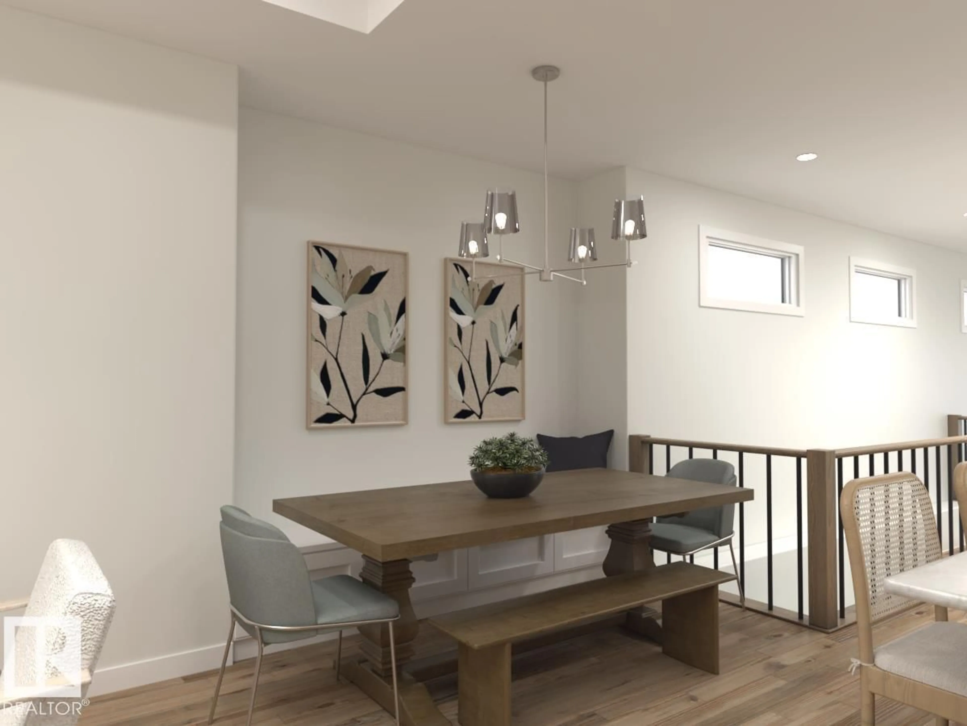 Dining room, wood/laminate floor for 13 NEWBURY CI, Sherwood Park Alberta T8B0G1