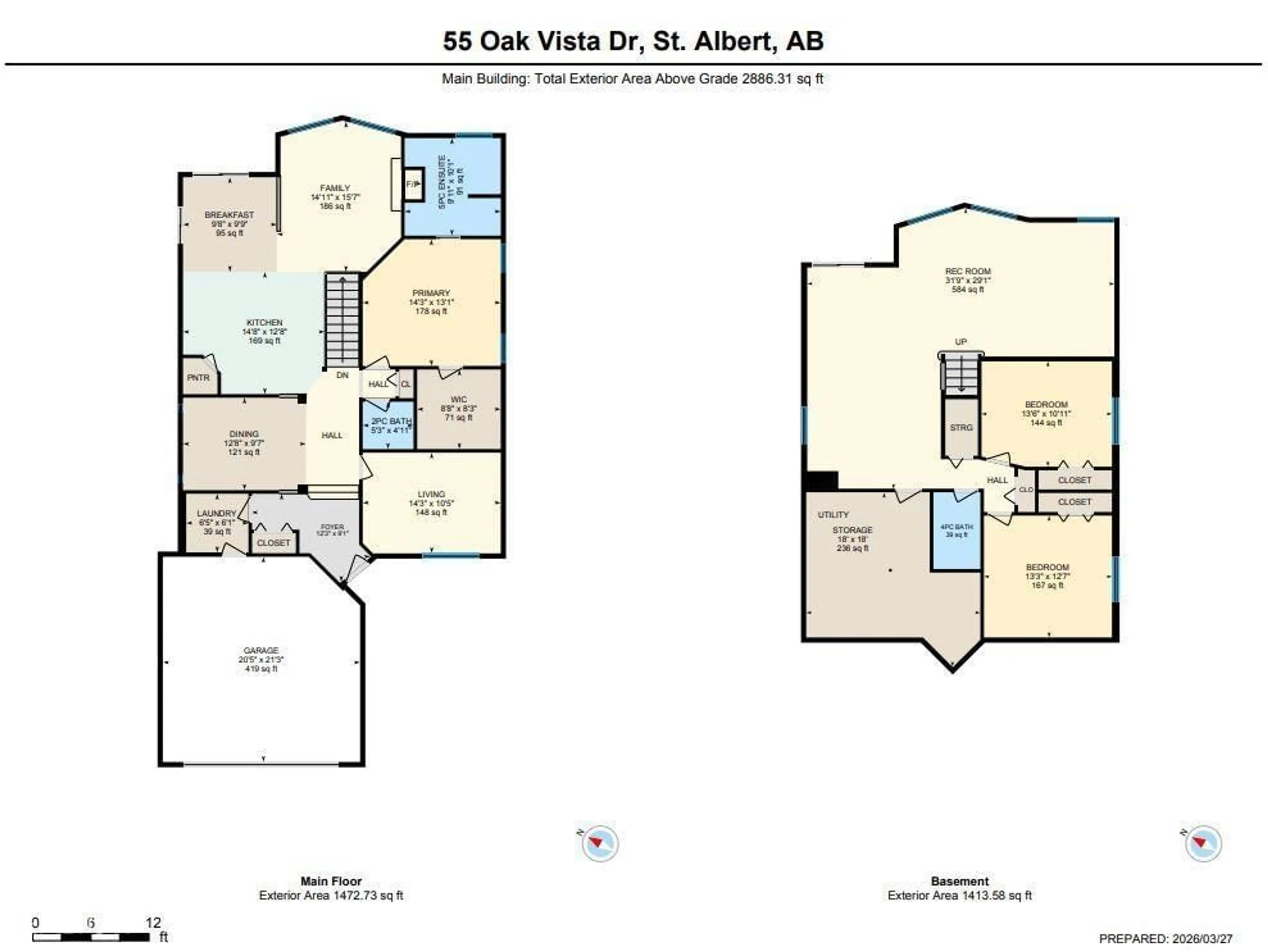 Floor plan for 55 OAK VISTA DR, St. Albert Alberta T8N1C1