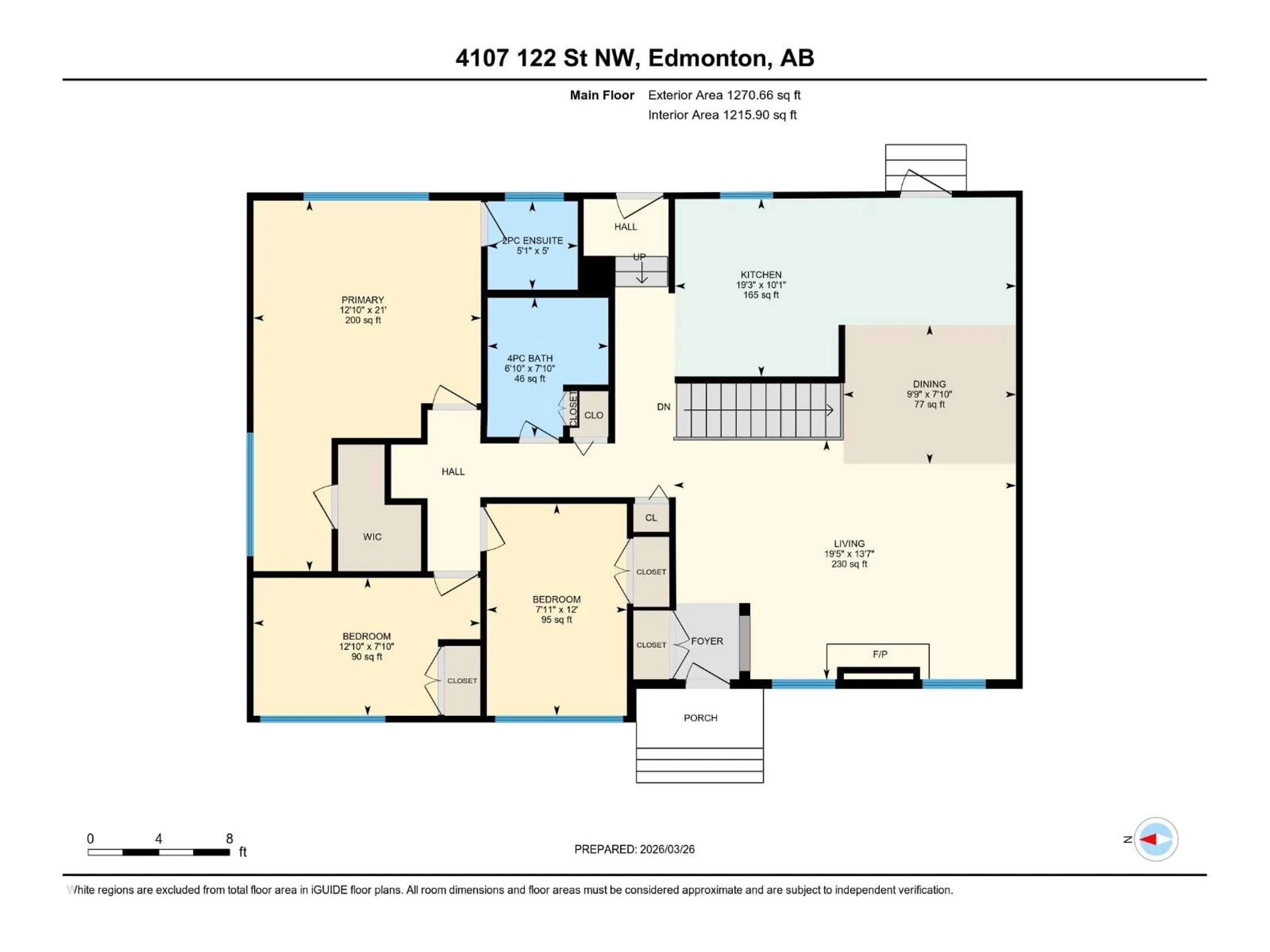 Floor plan for 4107 122 ST, Edmonton Alberta T6J1Z1