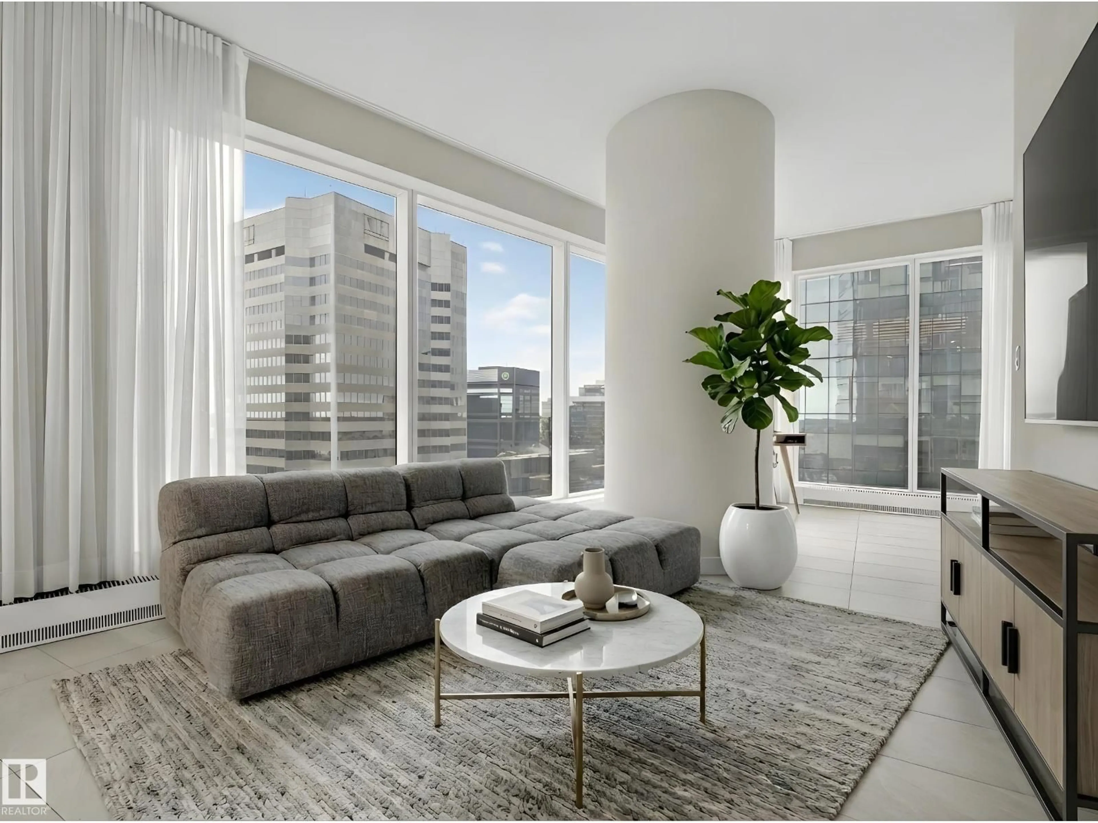 Living room with furniture, unknown for 10360 - 2508 102 ST, Edmonton Alberta T5J4Y8