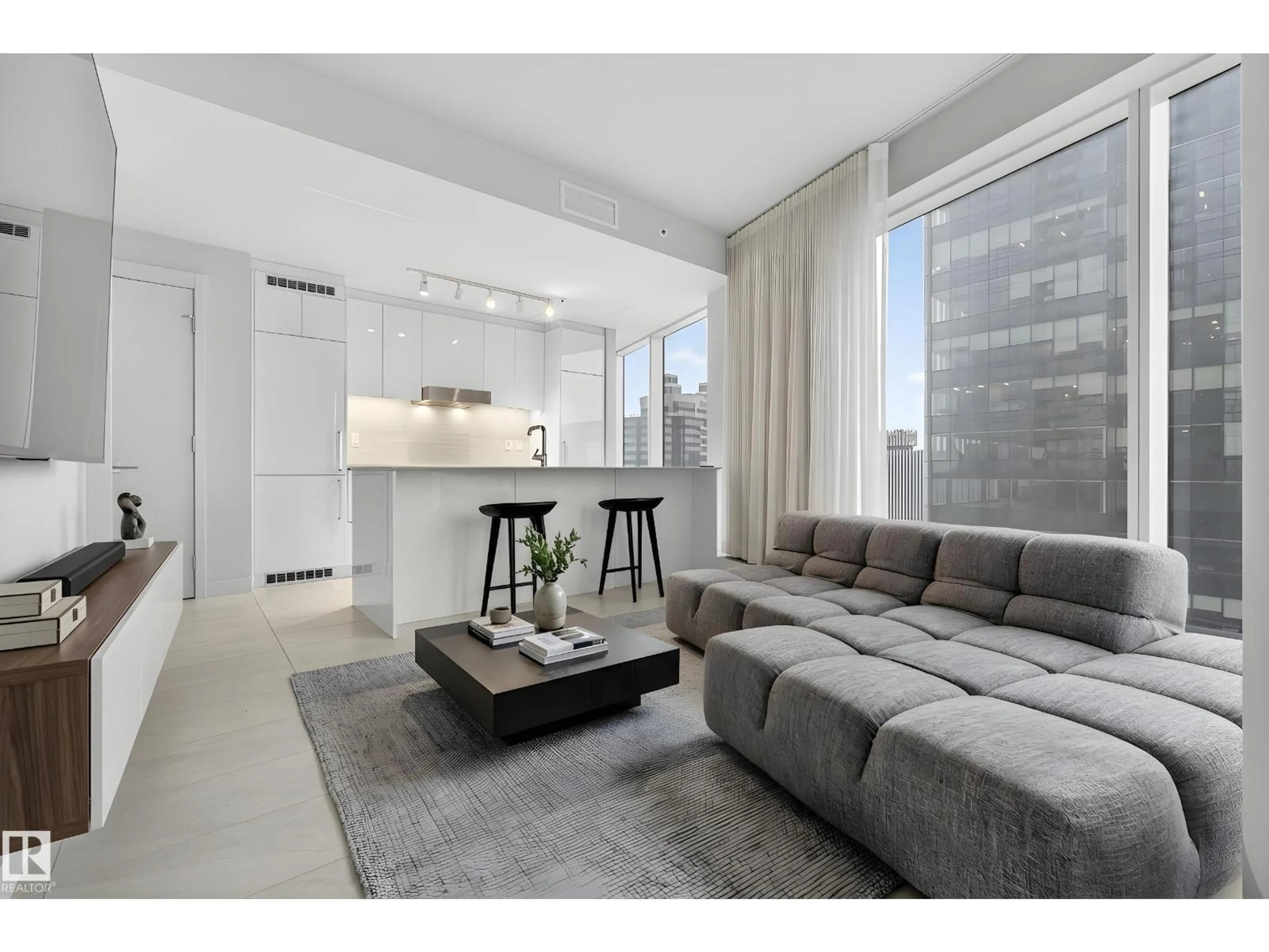 Living room with furniture, unknown for 10360 - 2508 102 ST, Edmonton Alberta T5J4Y8