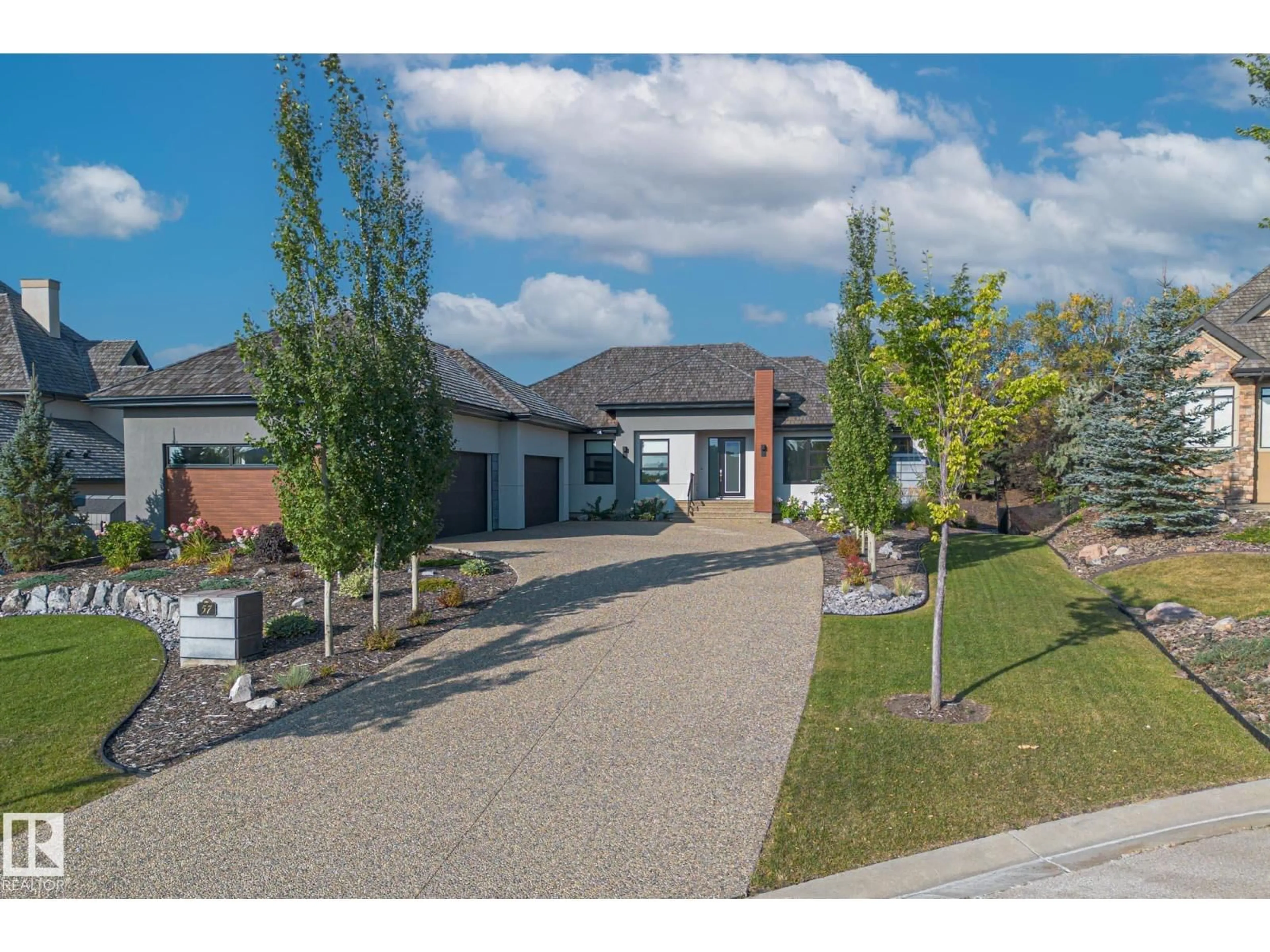 A pic from outside/outdoor area/front of a property/back of a property/a pic from drone, street for 57 - 57 RGE ROAD 251 RGE ROAD, Rural Sturgeon County Alberta T8T0B5