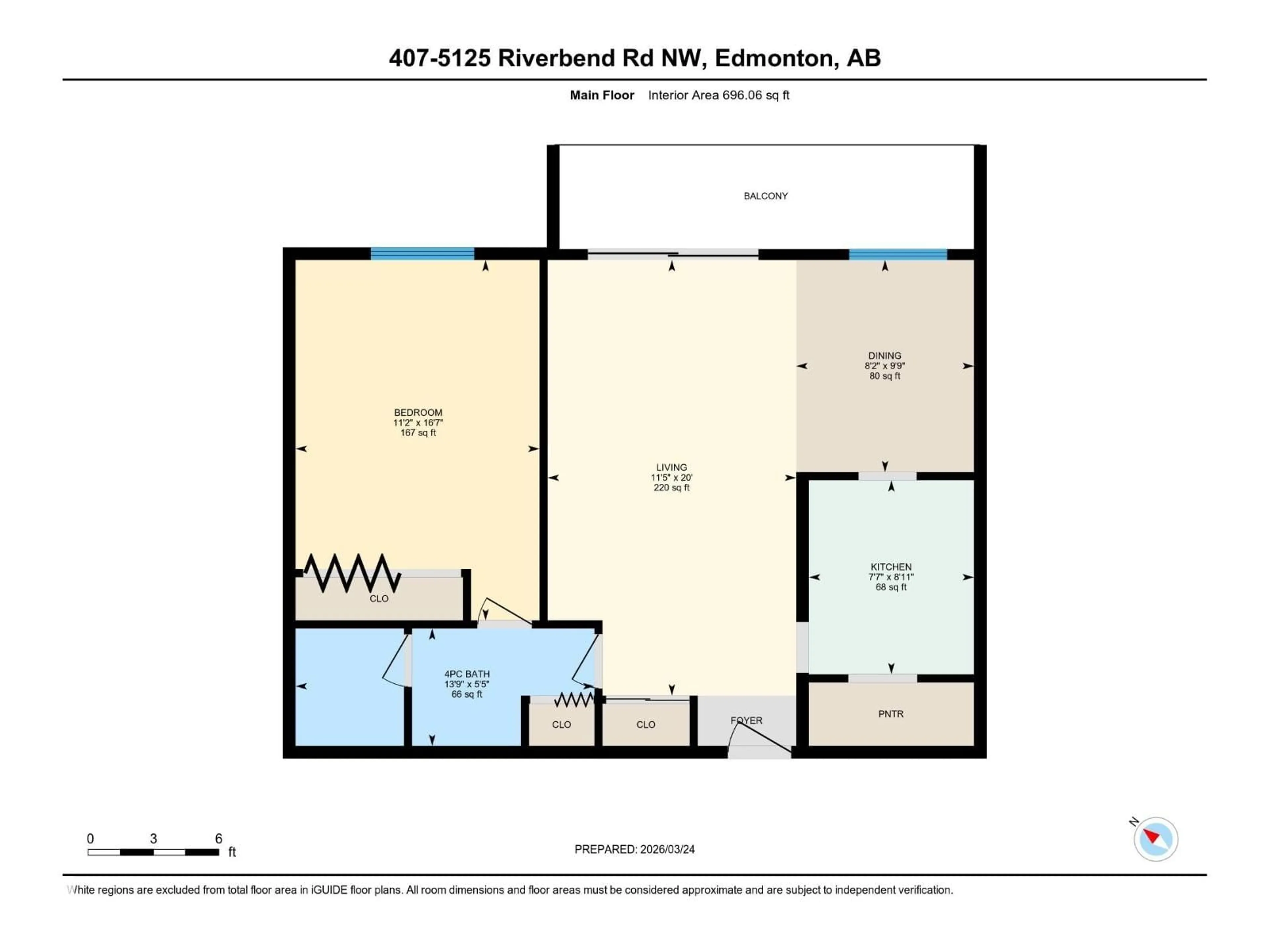 Floor plan for #407 - 5125 RIVERBEND RD, Edmonton Alberta T6H5K5