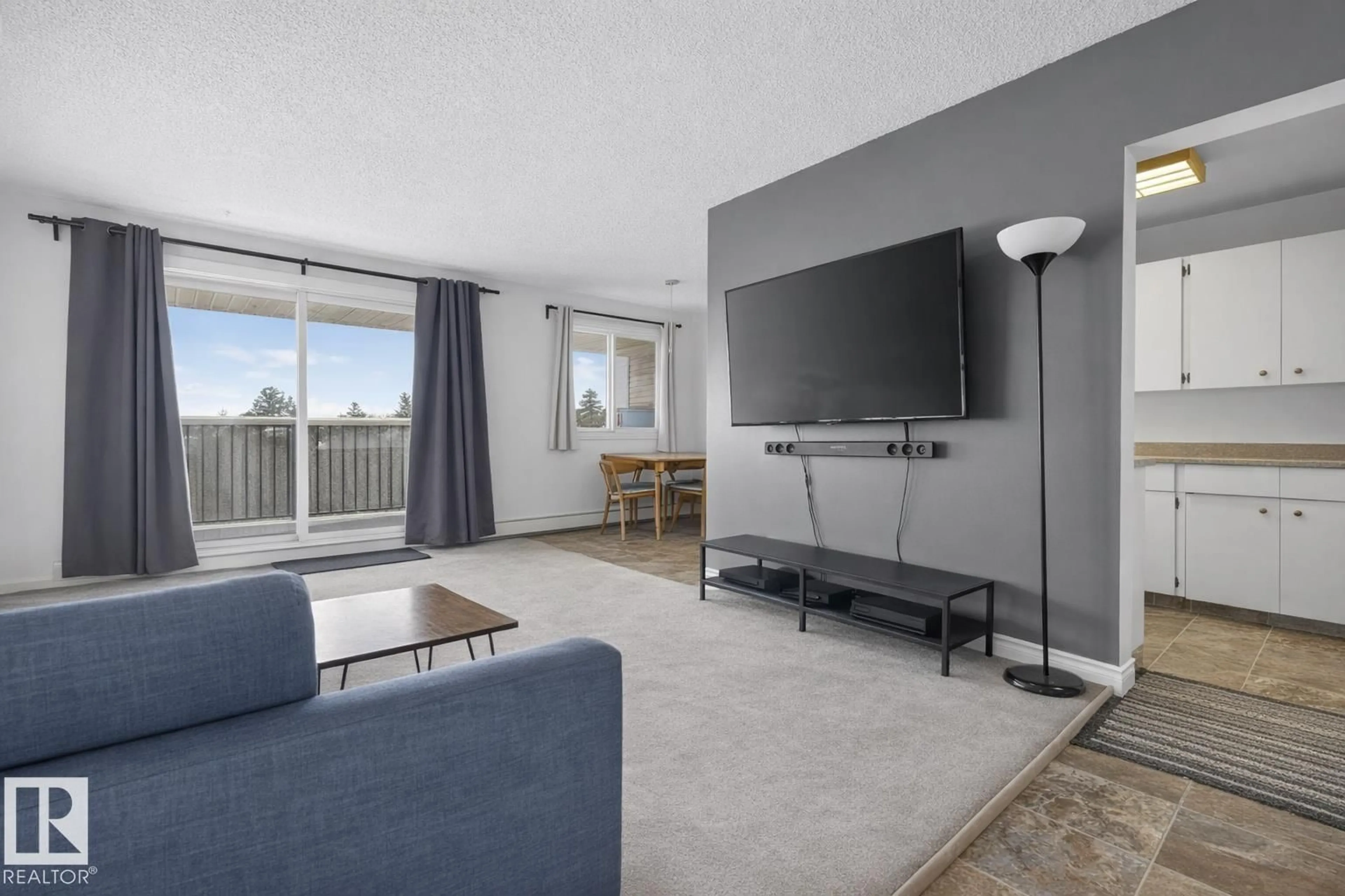 Living room with furniture, unknown for #407 - 5125 RIVERBEND RD, Edmonton Alberta T6H5K5