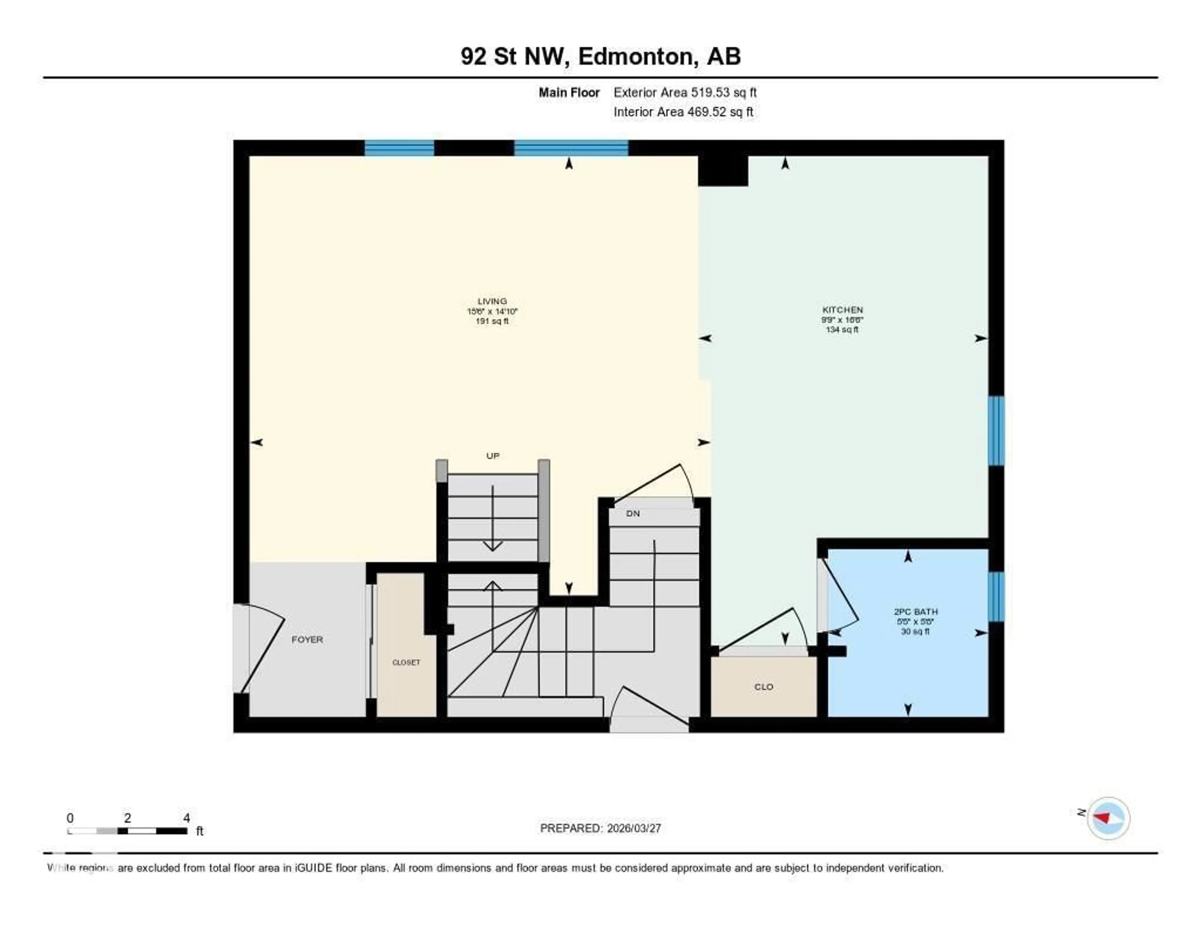 Floor plan for 12033 92 ST, Edmonton Alberta T5G1A8