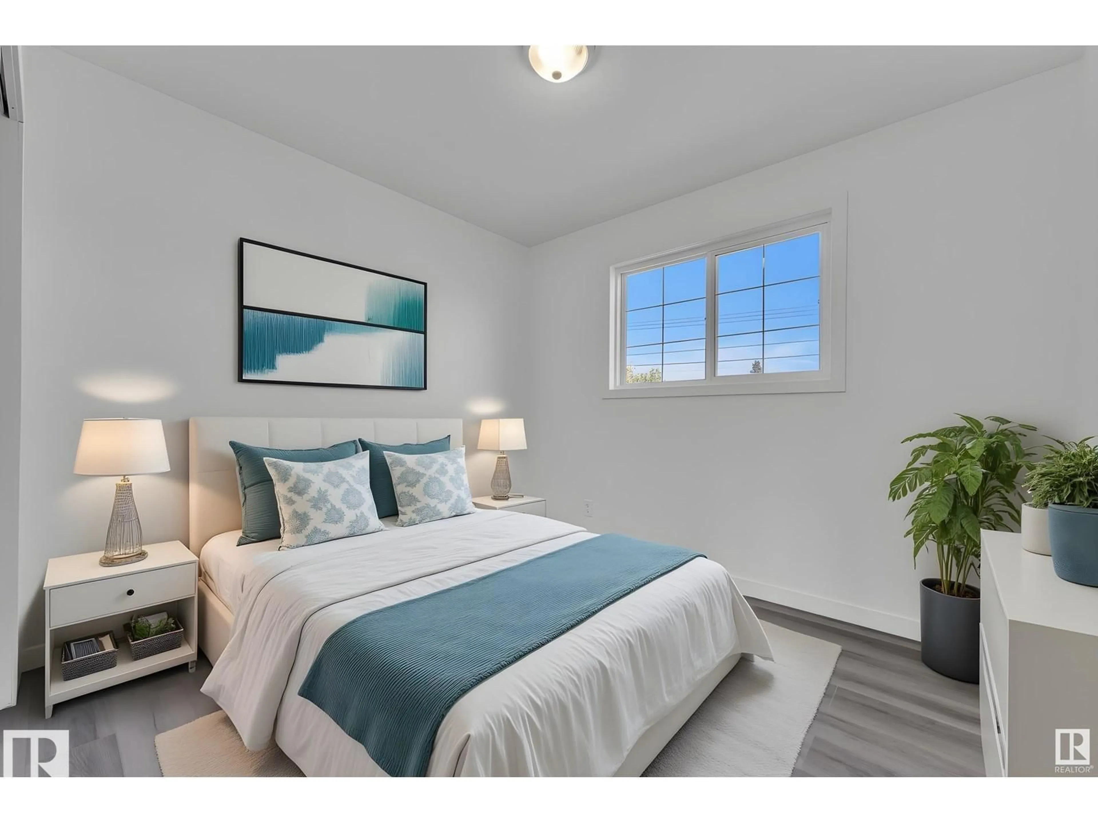 Bedroom with bed, unknown for 8004 130 AV, Edmonton Alberta T5C1Y5