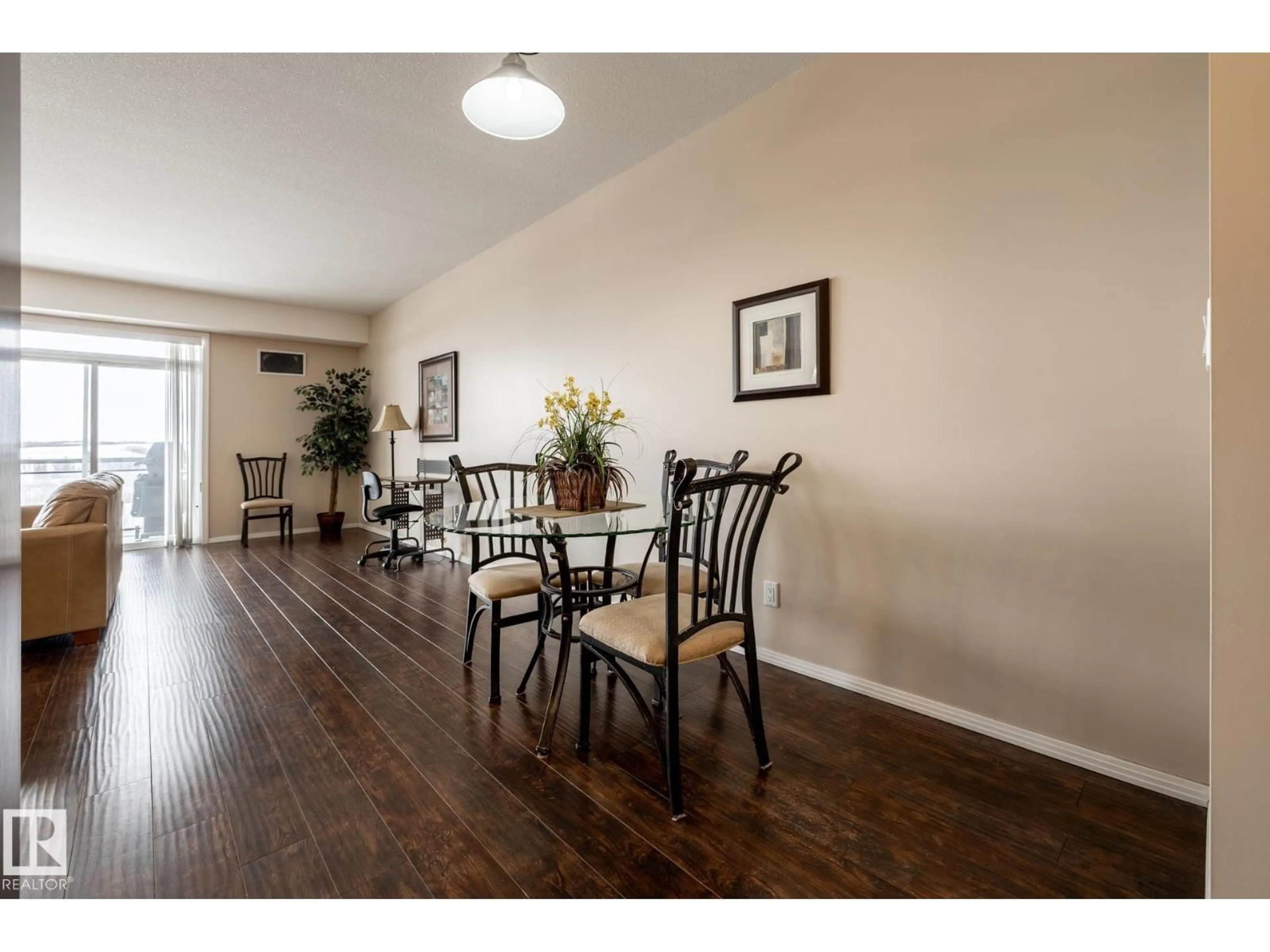 Dining room, wood/laminate floor for #310 - 9940 SHERRIDON DR, Fort Saskatchewan Alberta T8L4C9