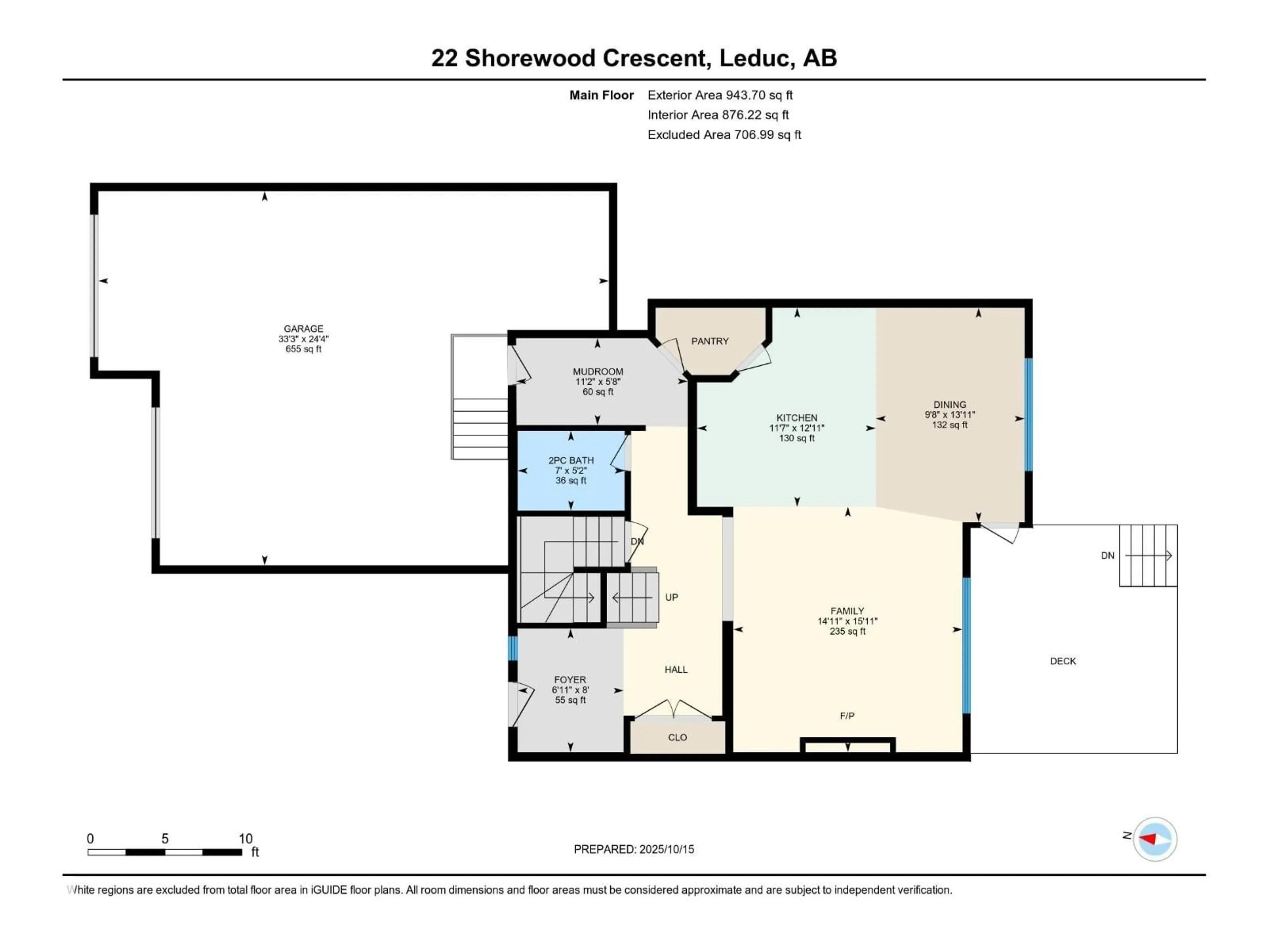 Floor plan for 22 SHOREWOOD CR, Leduc Alberta T9E0K9