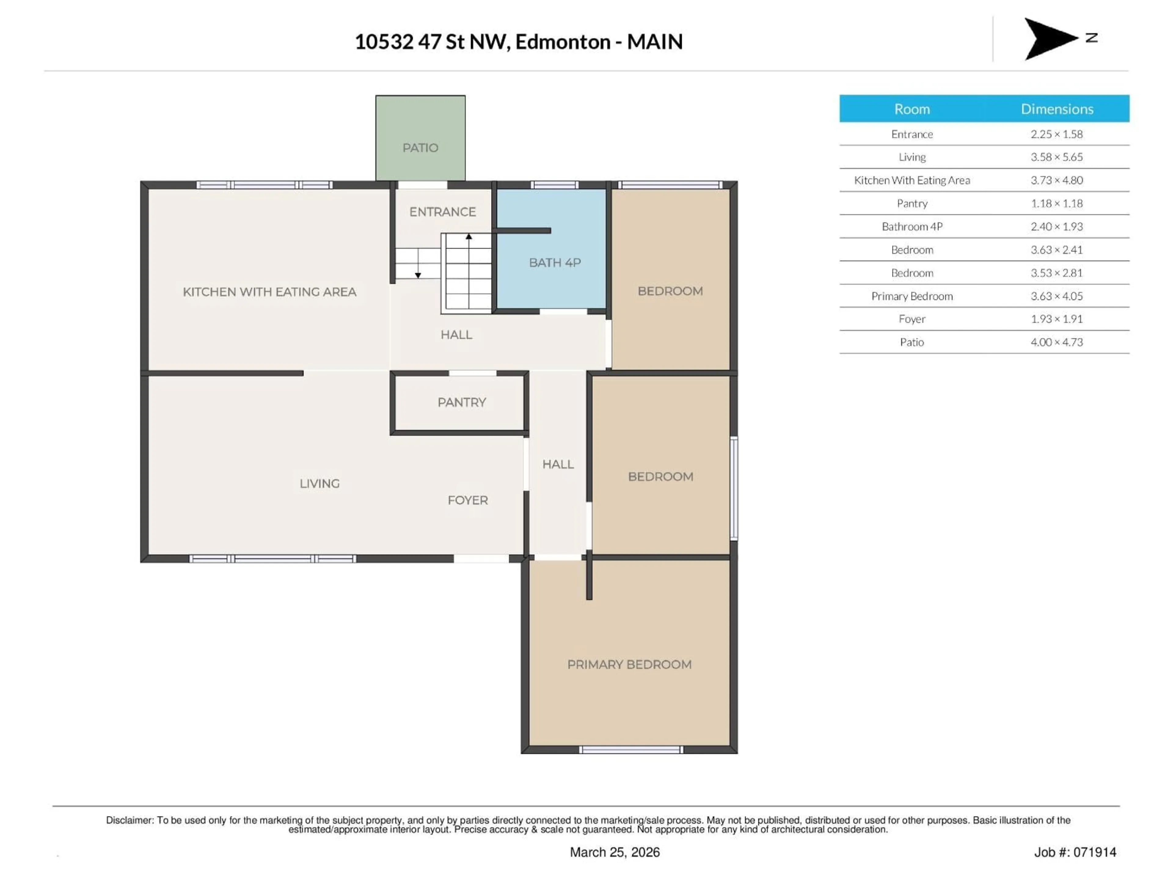 Floor plan for NW - 10532 47 ST, Edmonton Alberta T6A1Z9