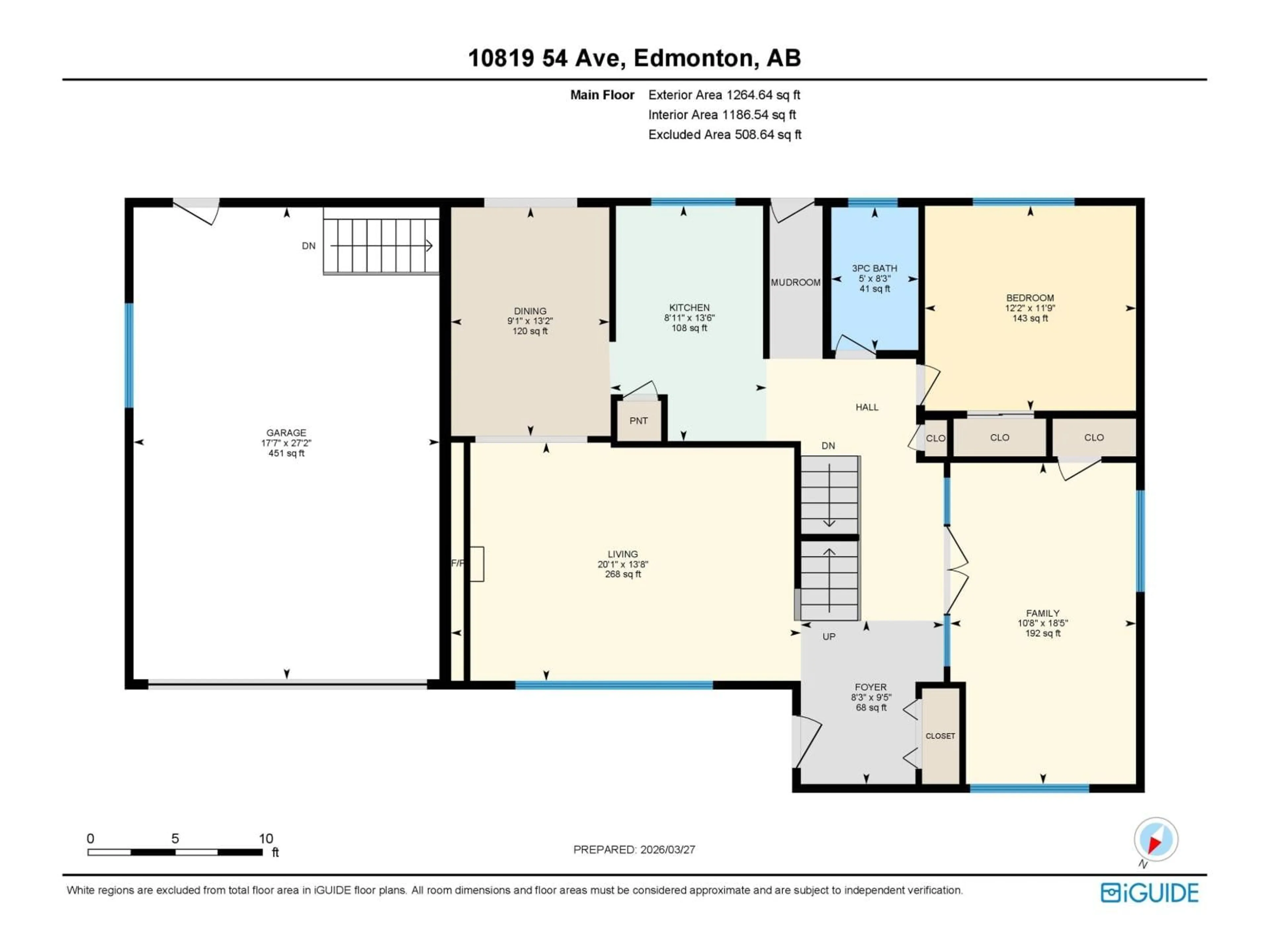 Floor plan for 10819 54 AV, Edmonton Alberta T6H0T8