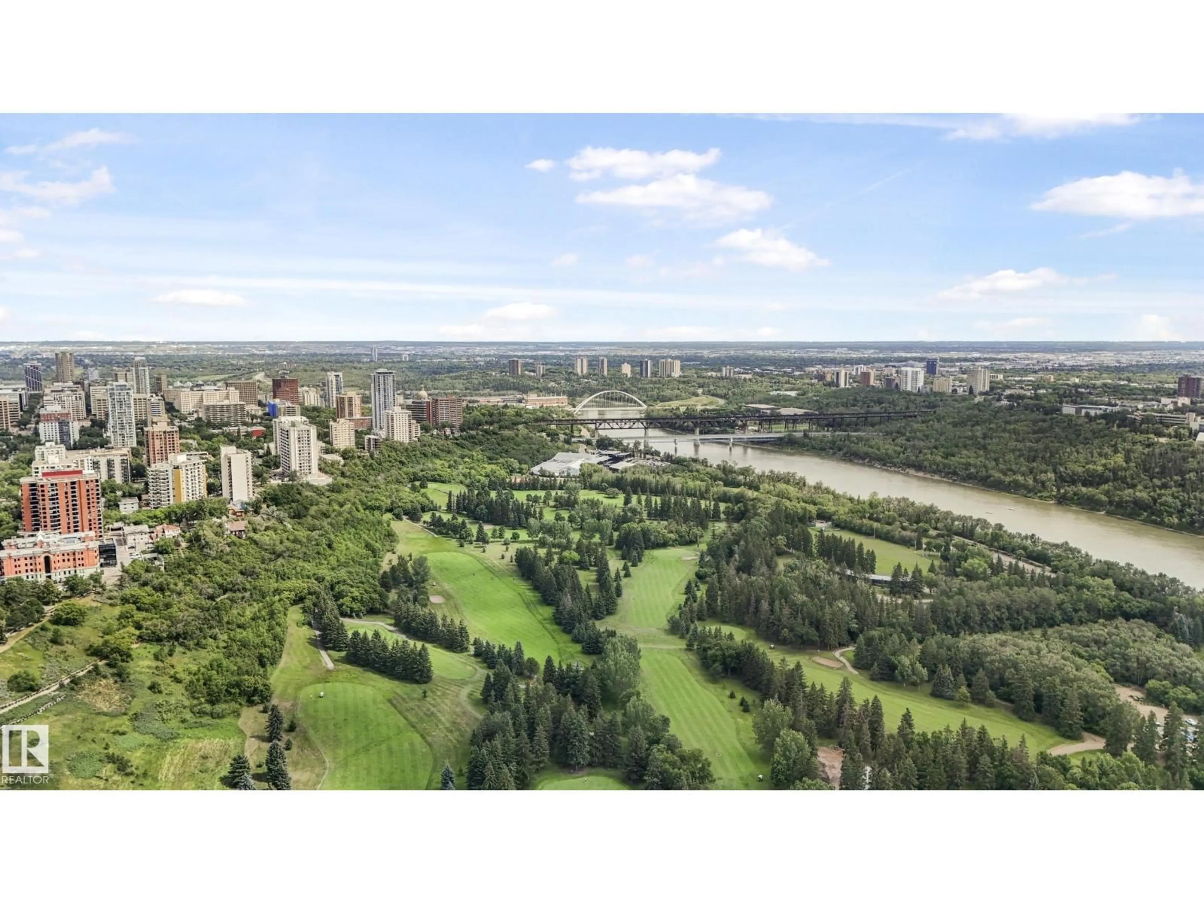 A pic from outside/outdoor area/front of a property/back of a property/a pic from drone, water/lake/river/ocean view for 701 - 11503 100 AV, Edmonton Alberta T5K2K7