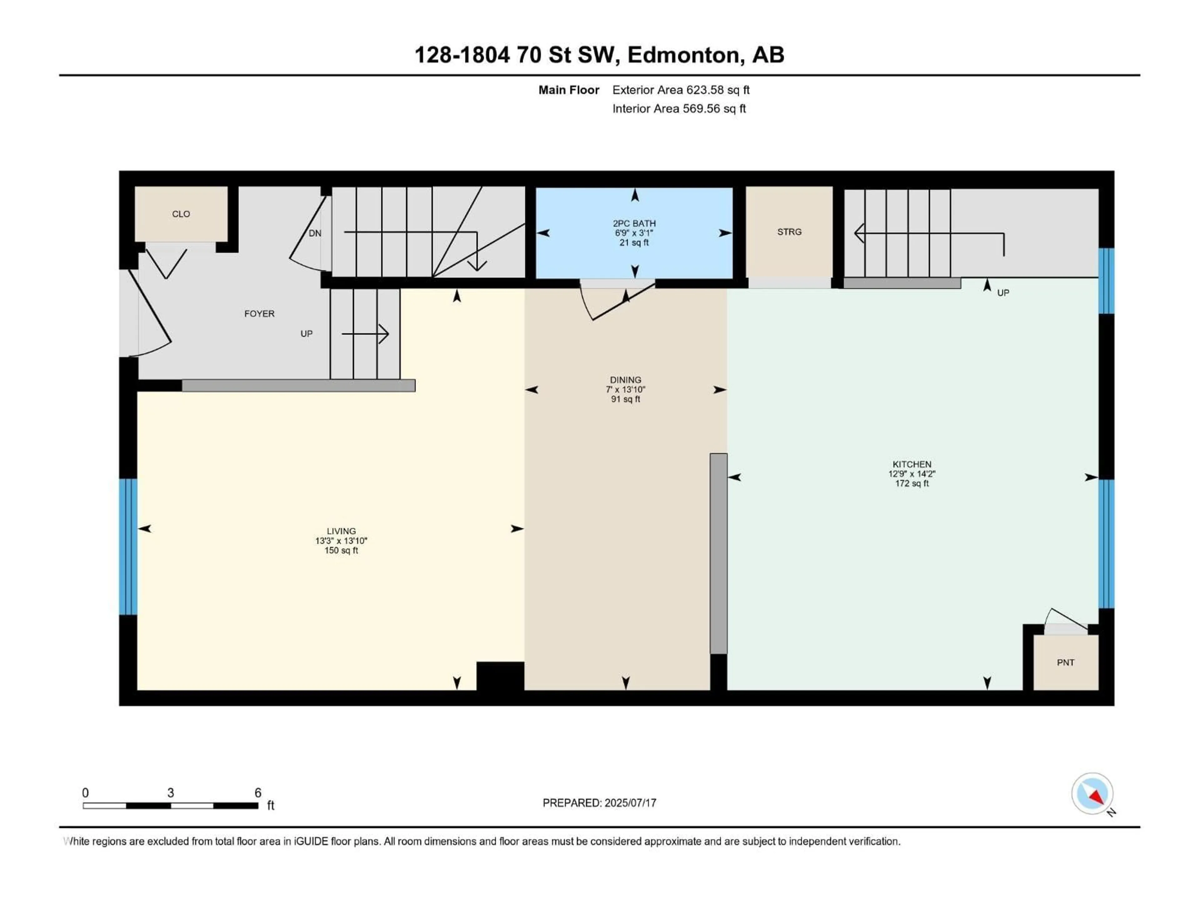 Floor plan for #128 - 1804 70 ST, Edmonton Alberta T6X0H4