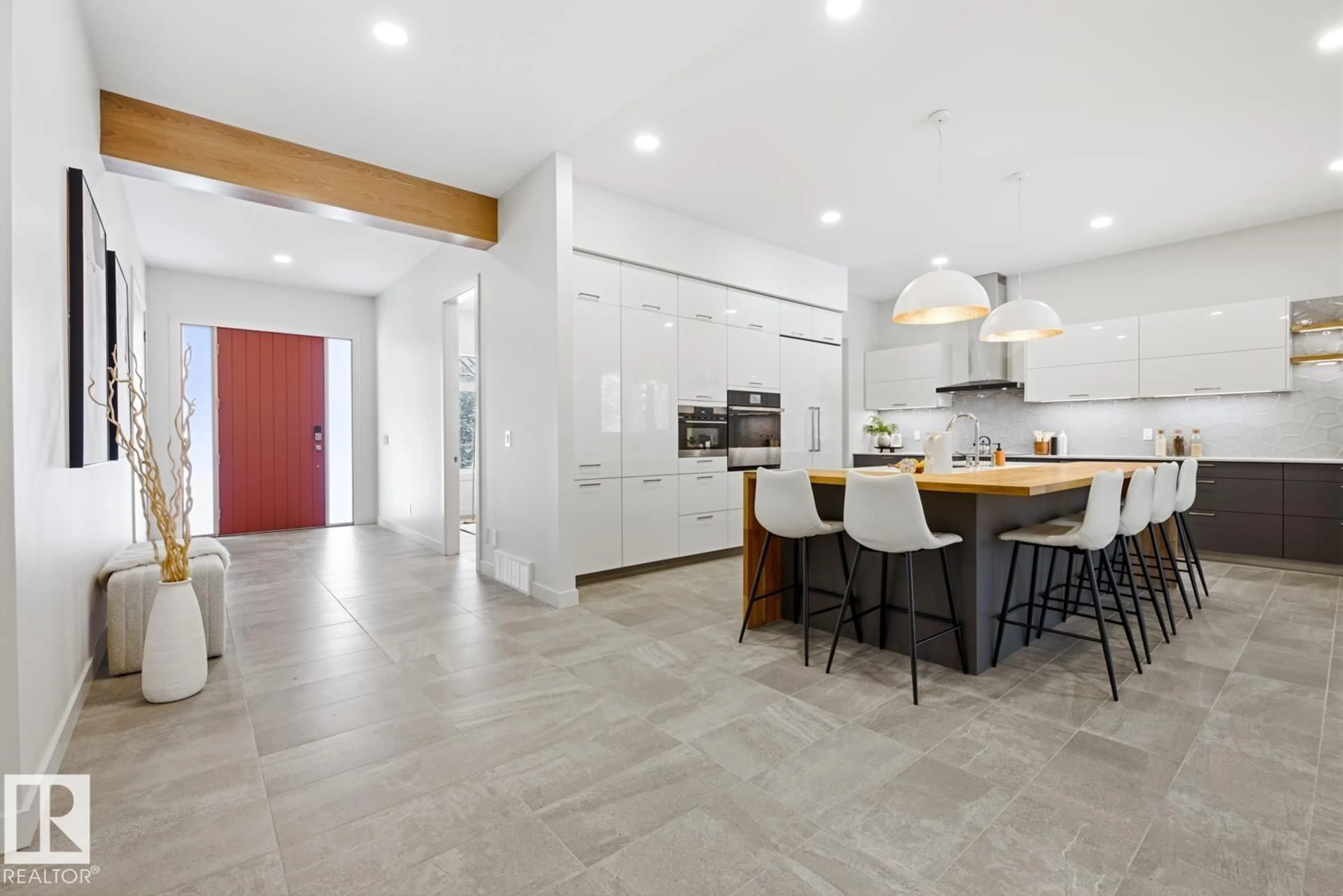 Open concept kitchen, ceramic/tile floor for 6619 123 ST, Edmonton Alberta T6H3T3