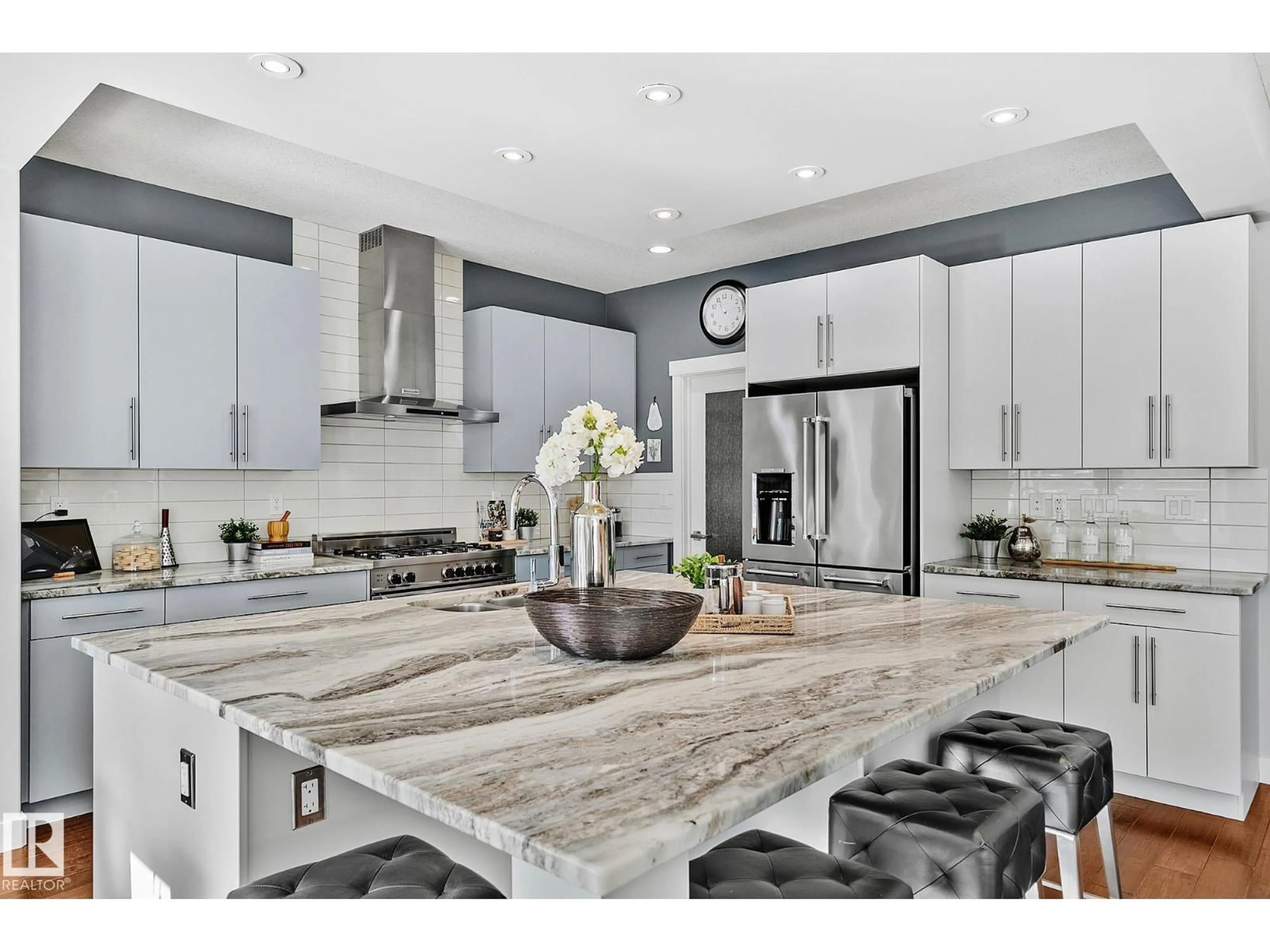 Open concept kitchen, ceramic/tile floor for 3721 PARKER CT, Edmonton Alberta T6W3A8