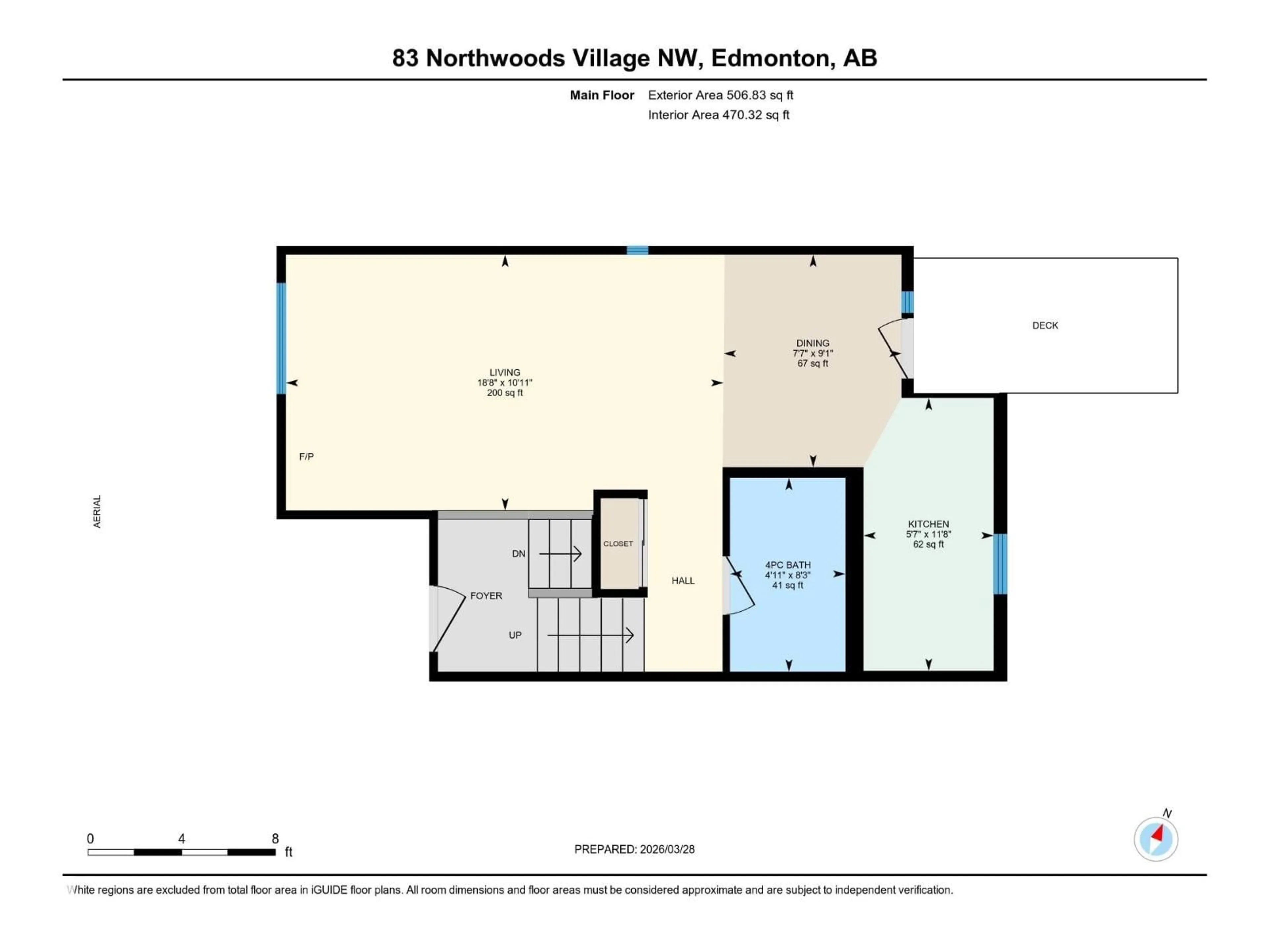 Floor plan for NW - 83 NORTHWOODS VG, Edmonton Alberta T5X1T2