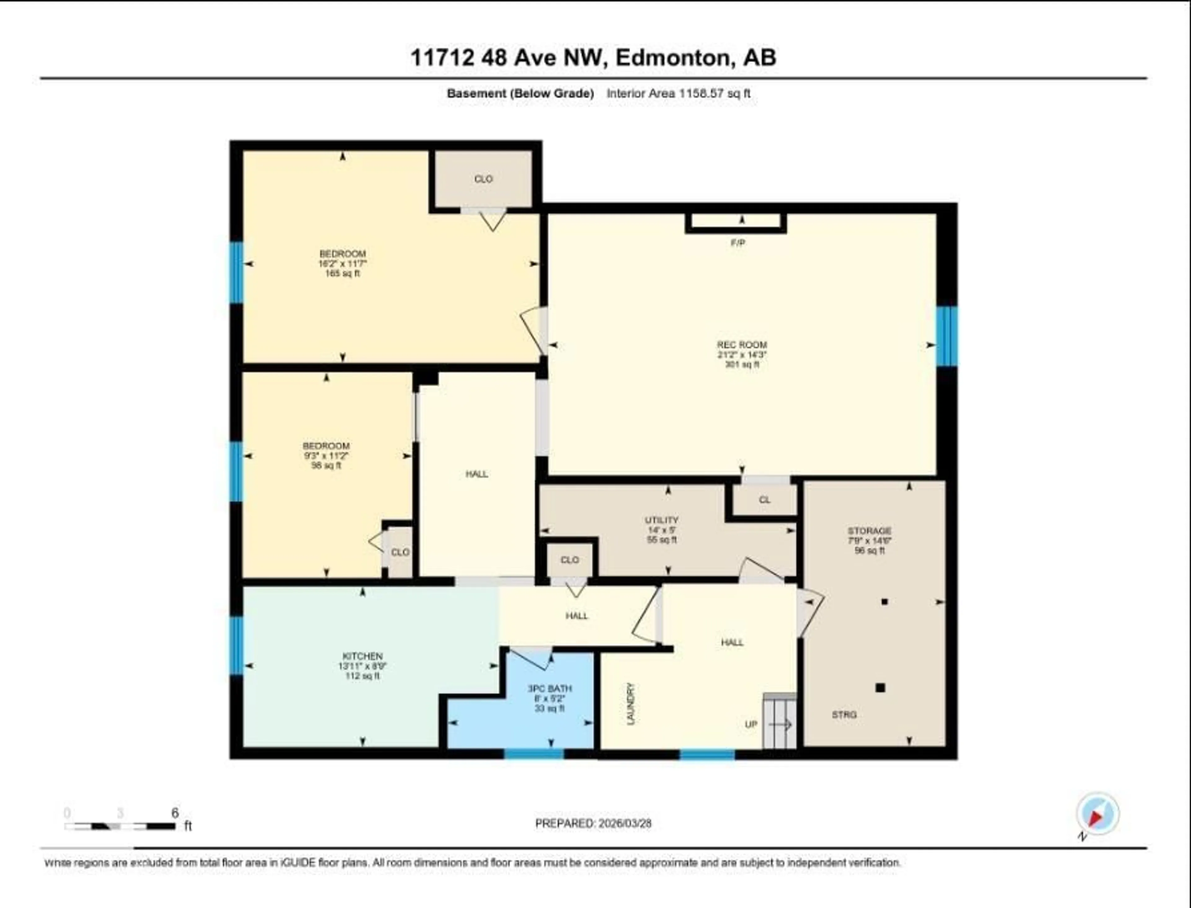 Floor plan for 11712 48 AV, Edmonton Alberta T6H0E6