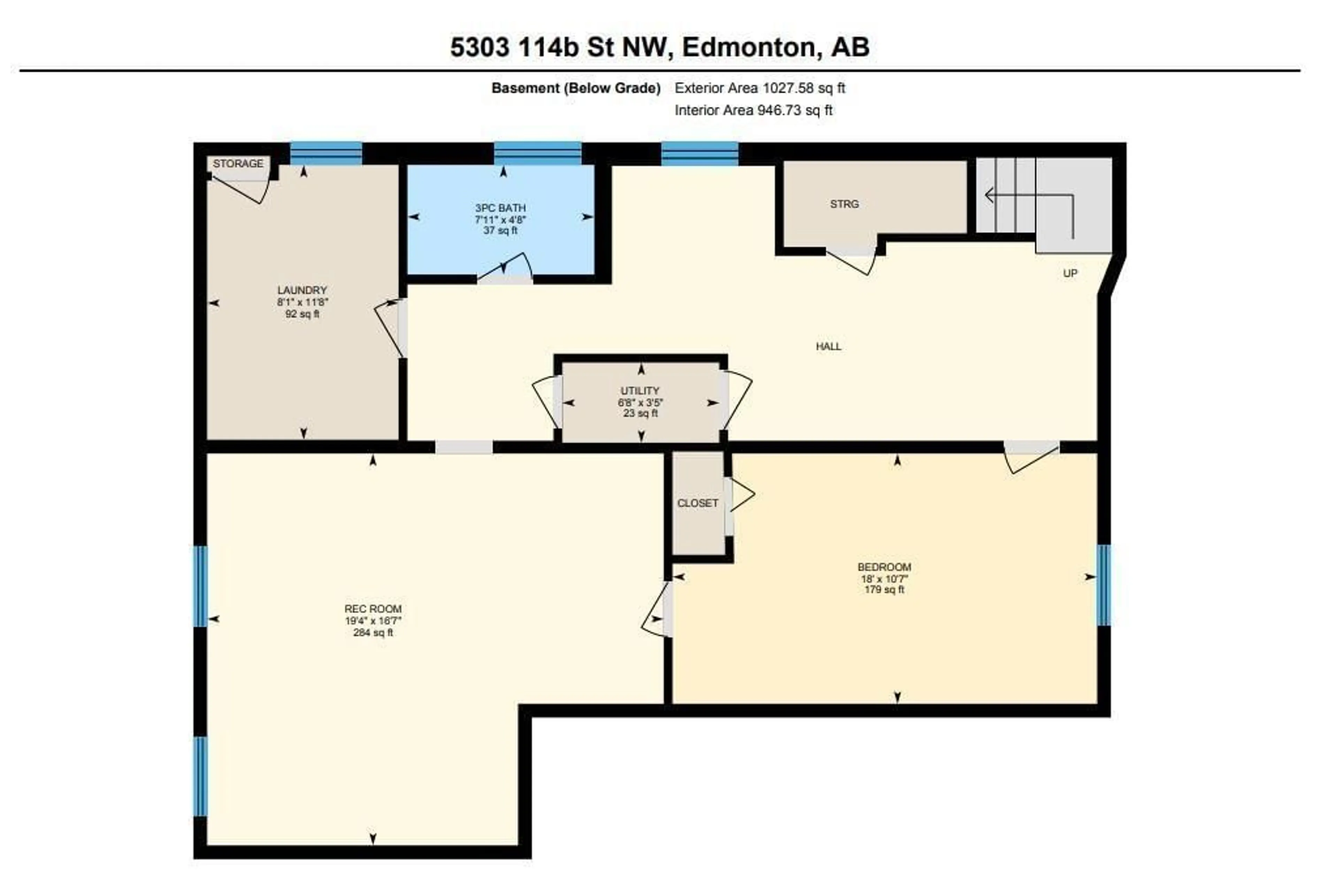 Floor plan for NW - 5303 114B ST, Edmonton Alberta T6H3N6