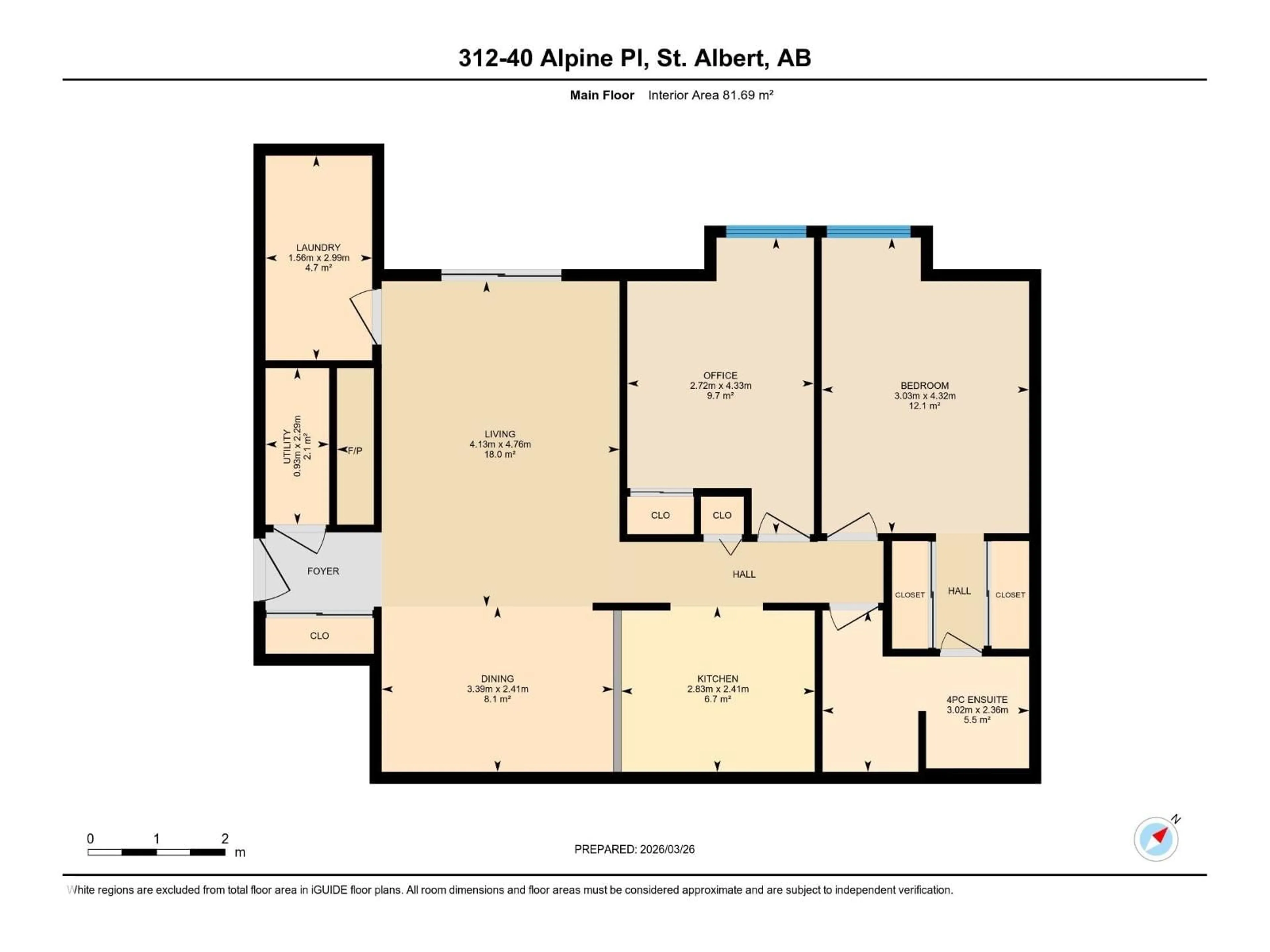 Floor plan for 312 ALPINE PL, St. Albert Alberta T8N3Y2