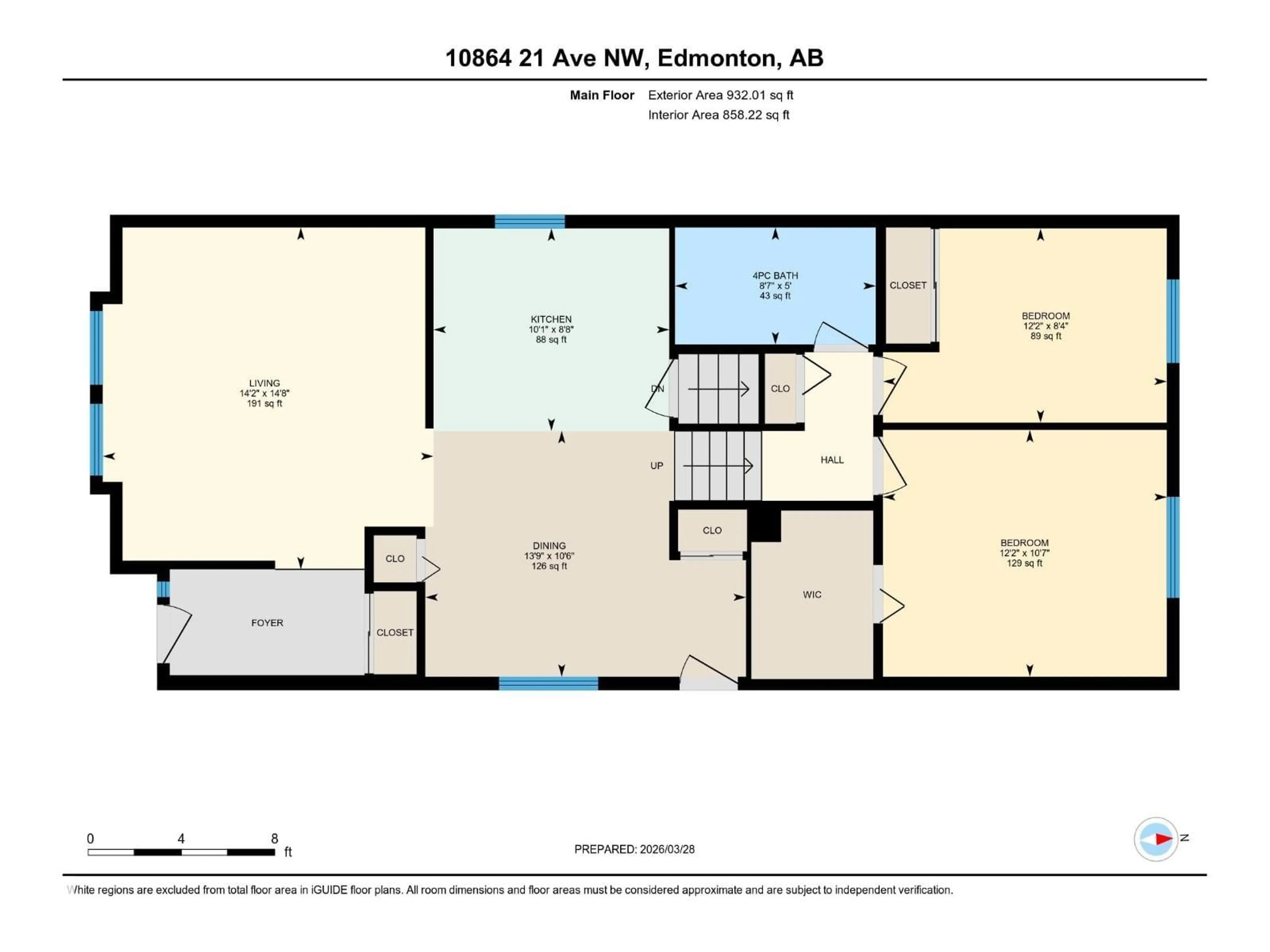 Floor plan for NW - 10865 21 AVE, Edmonton Alberta T5J5S1