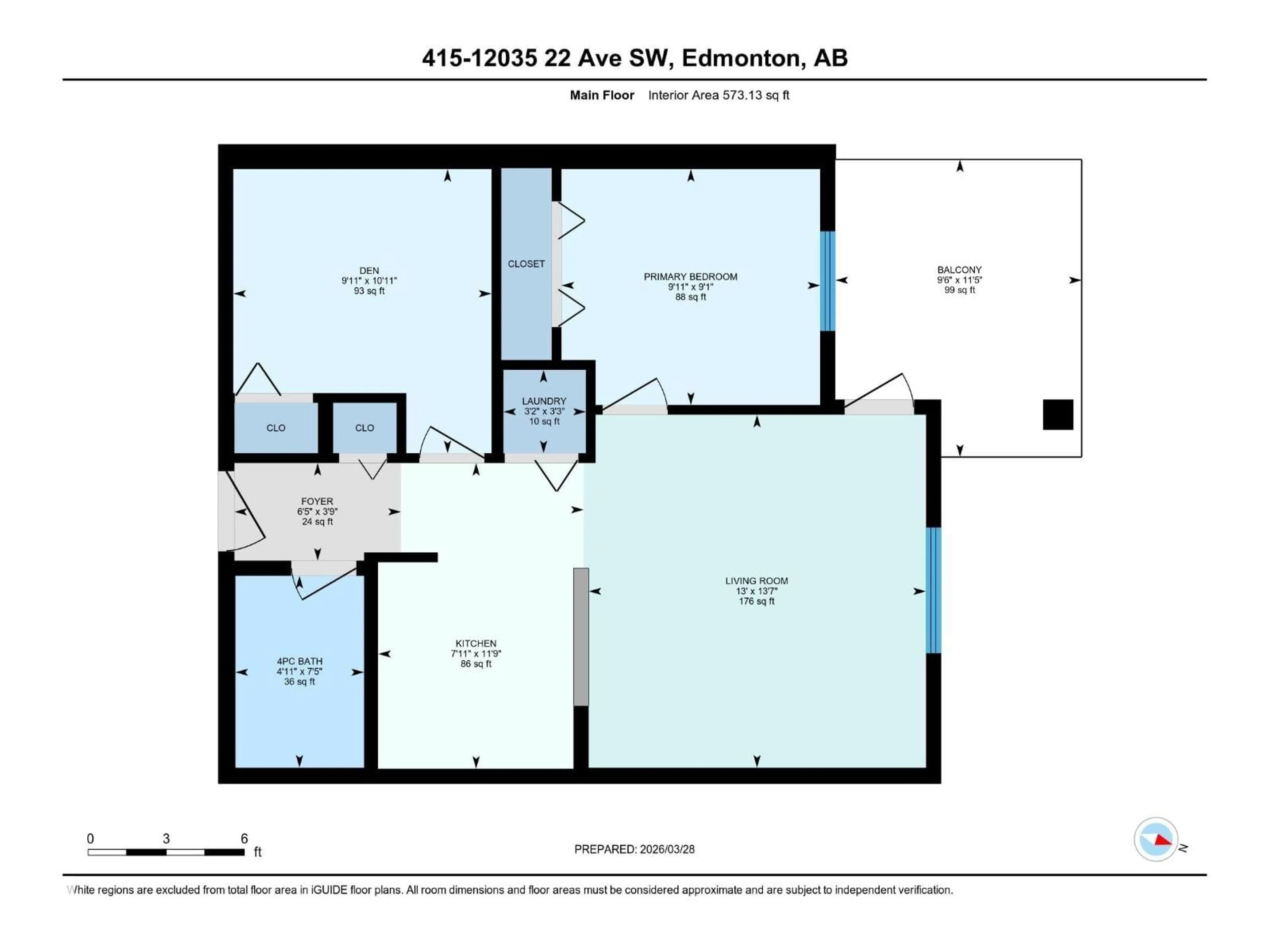 Floor plan for #415 - 12035 22 AV, Edmonton Alberta T6W2X9