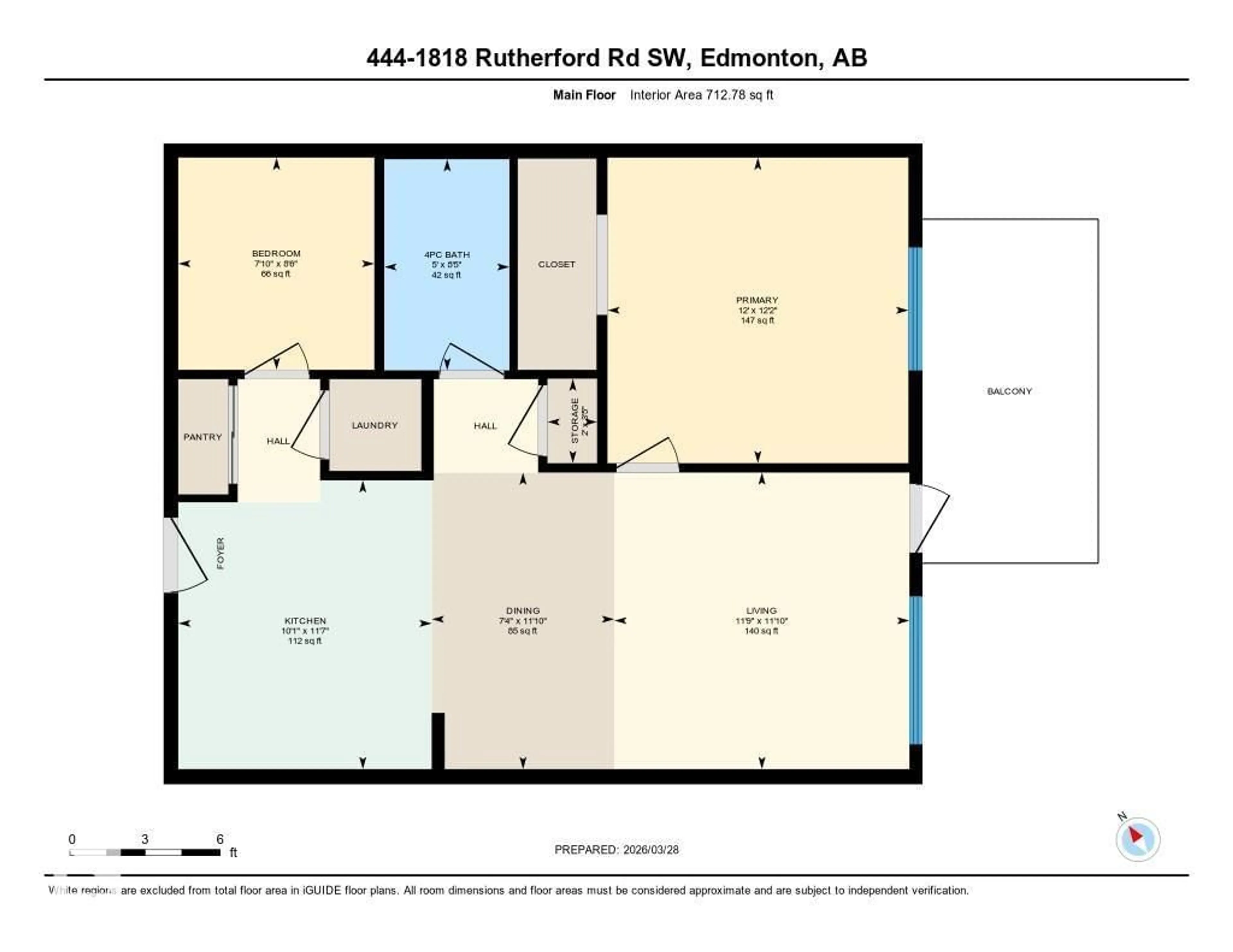 Floor plan for #444 - 1818 RUTHERFORD RD, Edmonton Alberta T6W2K6