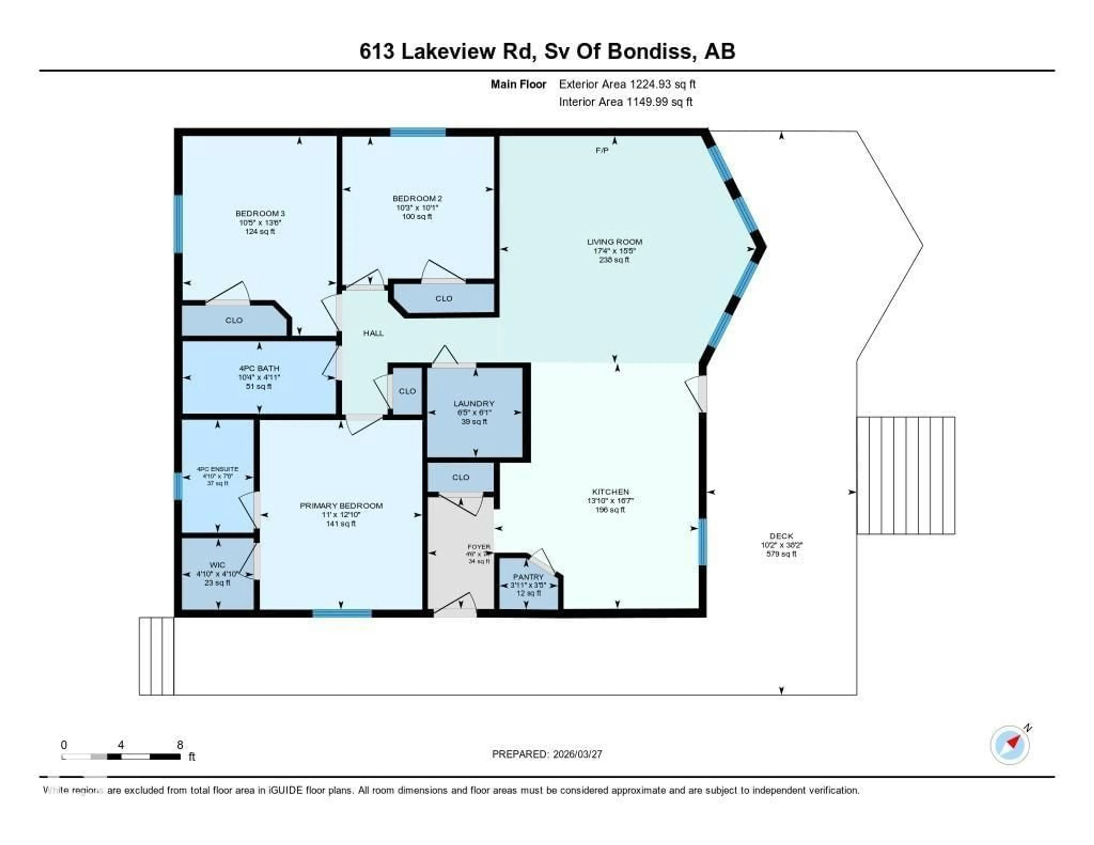 Floor plan for 613 LAKEVIEW RD, Rural Athabasca County Alberta T0A0M0