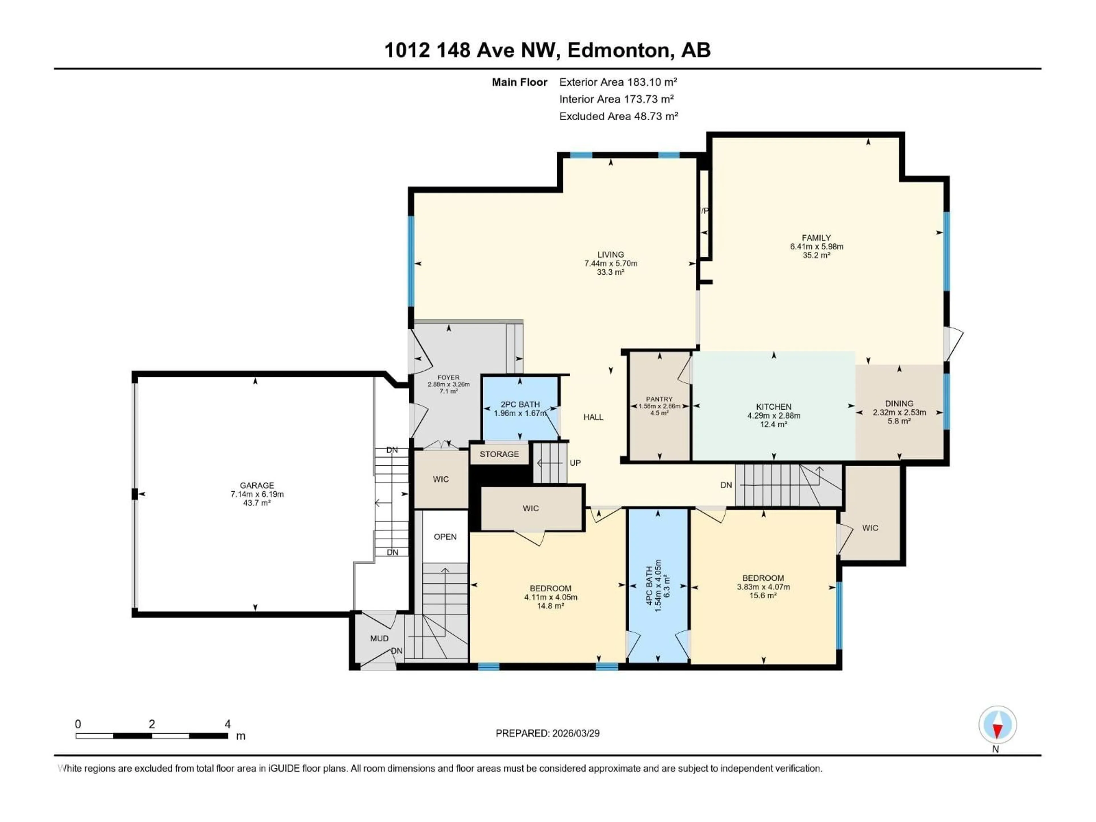 Floor plan for 1012 148 AV, Edmonton Alberta T5Y0V4