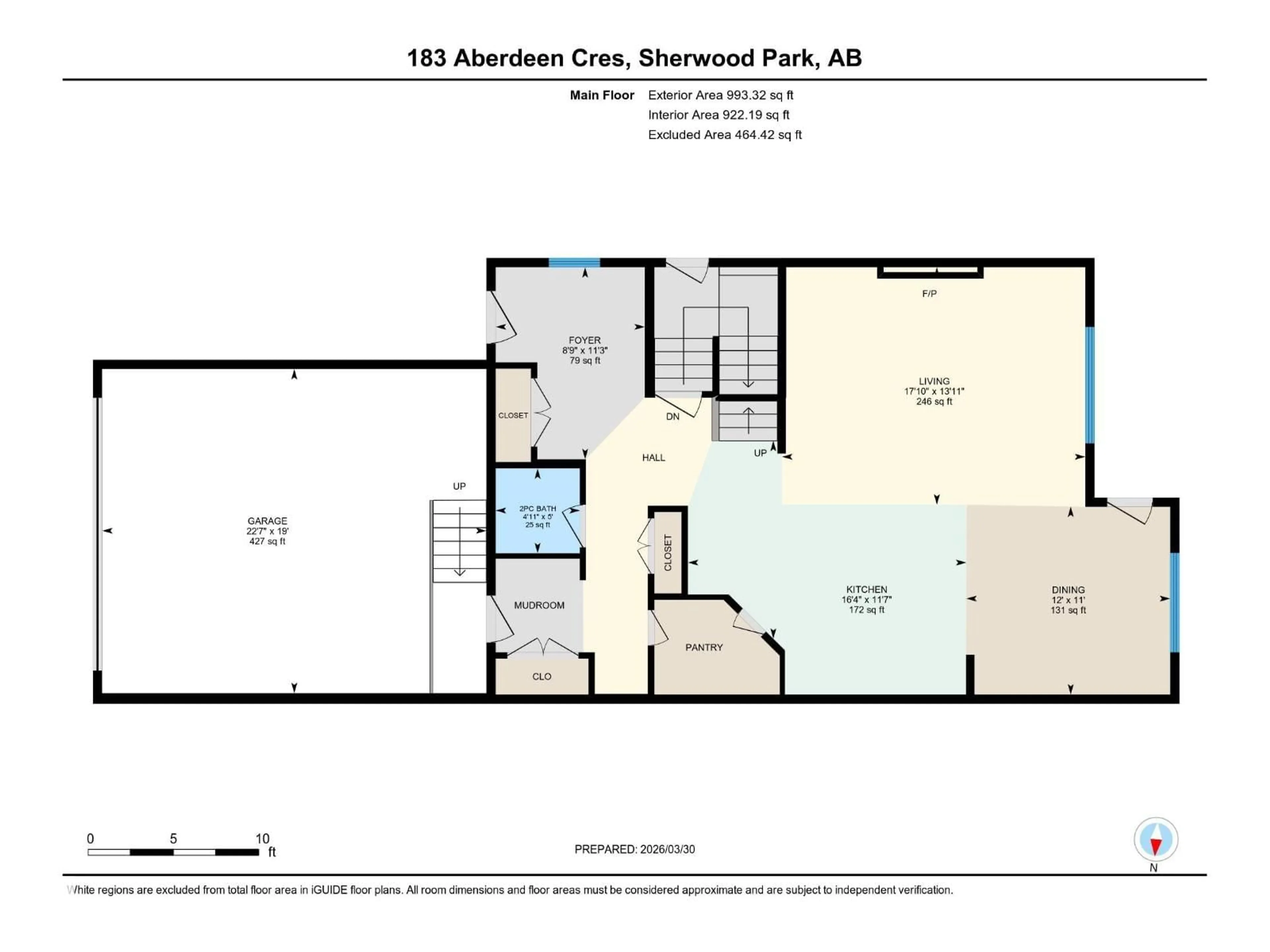 Floor plan for 183 ABERDEEN CR, Sherwood Park Alberta T8H1X2