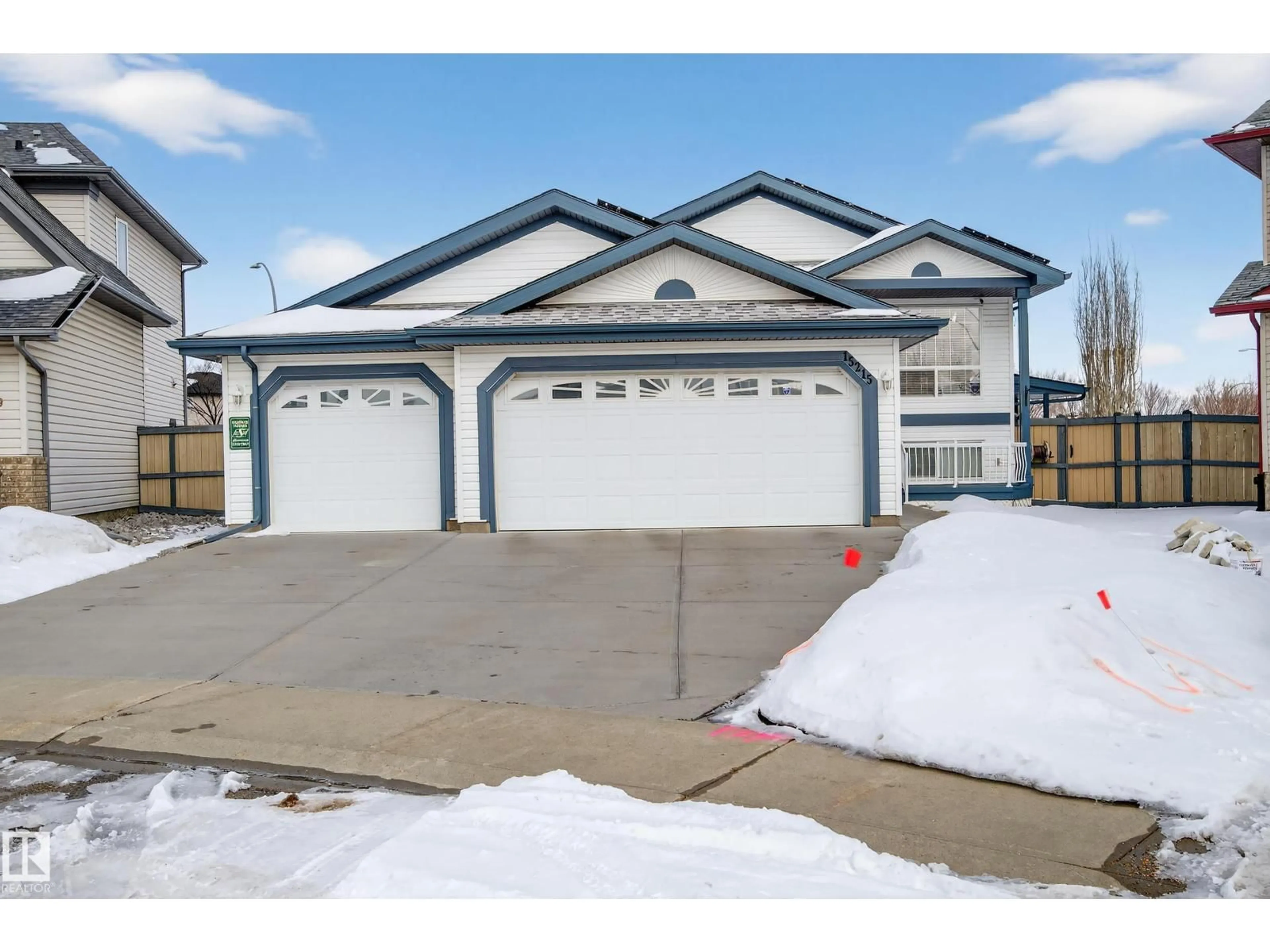 Home with vinyl exterior material, street for 15215 44 ST, Edmonton Alberta T5Y2C4