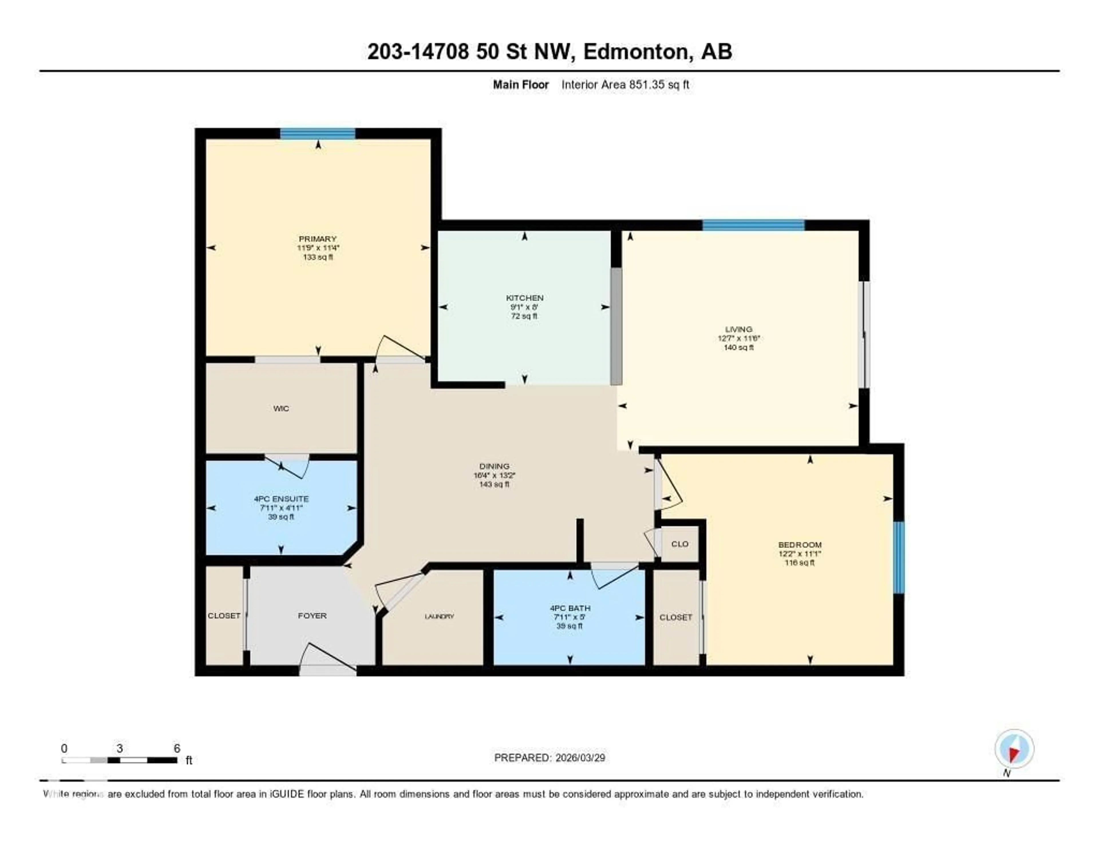 Floor plan for #203 - 14708 50 ST, Edmonton Alberta T5A5G9