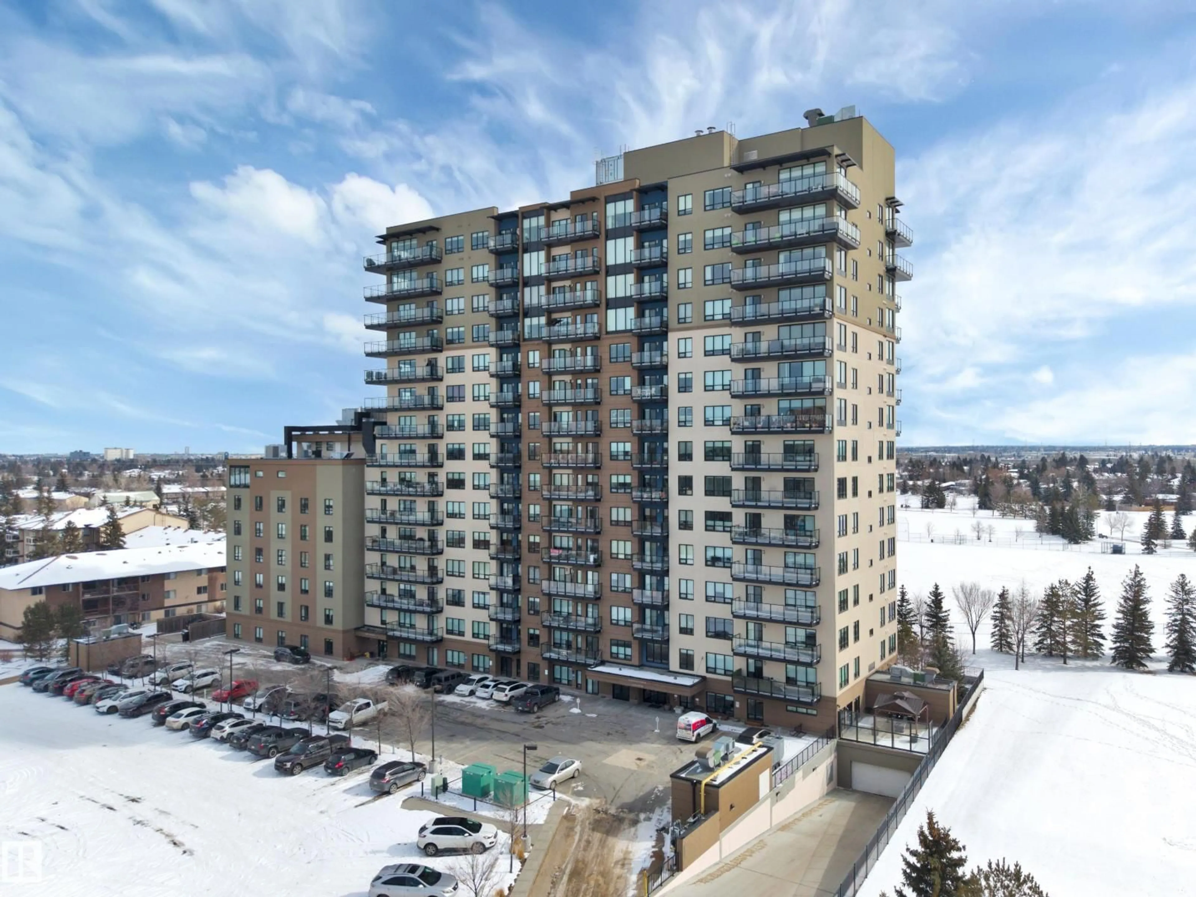 A pic from outside/outdoor area/front of a property/back of a property/a pic from drone, building for 1101 - 2755 109 ST, Edmonton Alberta T6J5S4