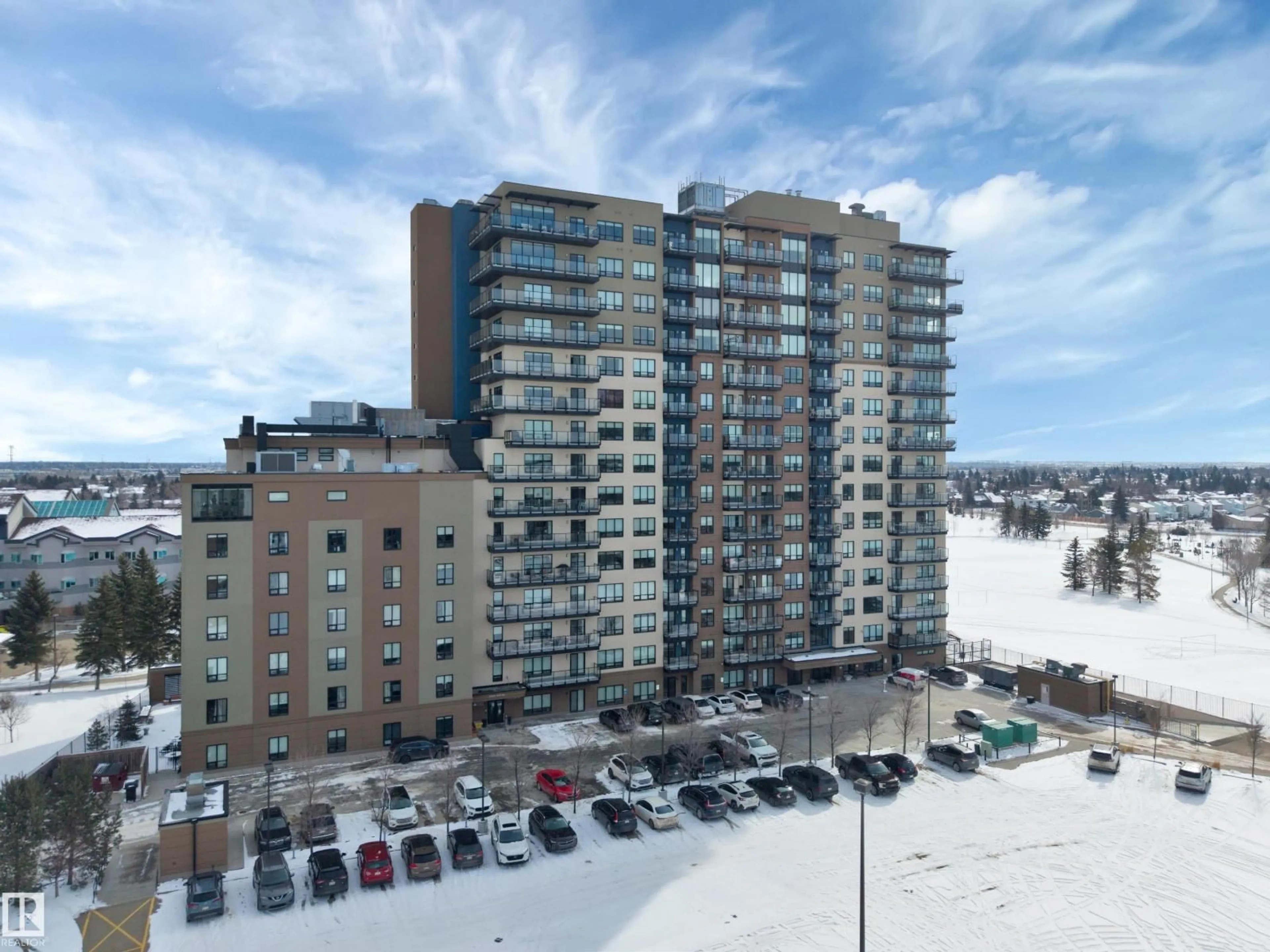A pic from outside/outdoor area/front of a property/back of a property/a pic from drone, city buildings view from balcony for 1101 - 2755 109 ST, Edmonton Alberta T6J5S4