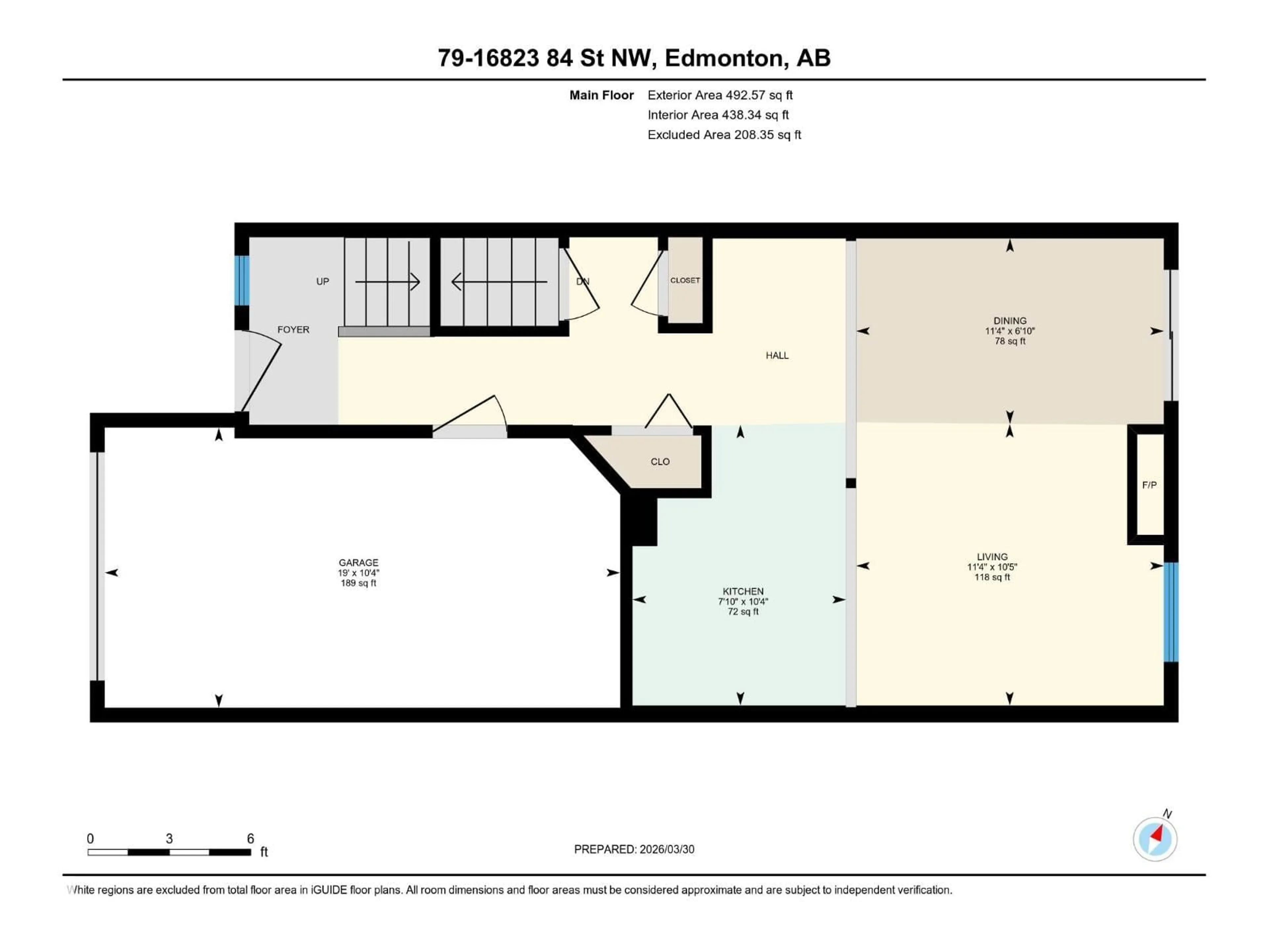 Floor plan for 79 16823 84 ST NW, Edmonton Alberta T5Z3S4