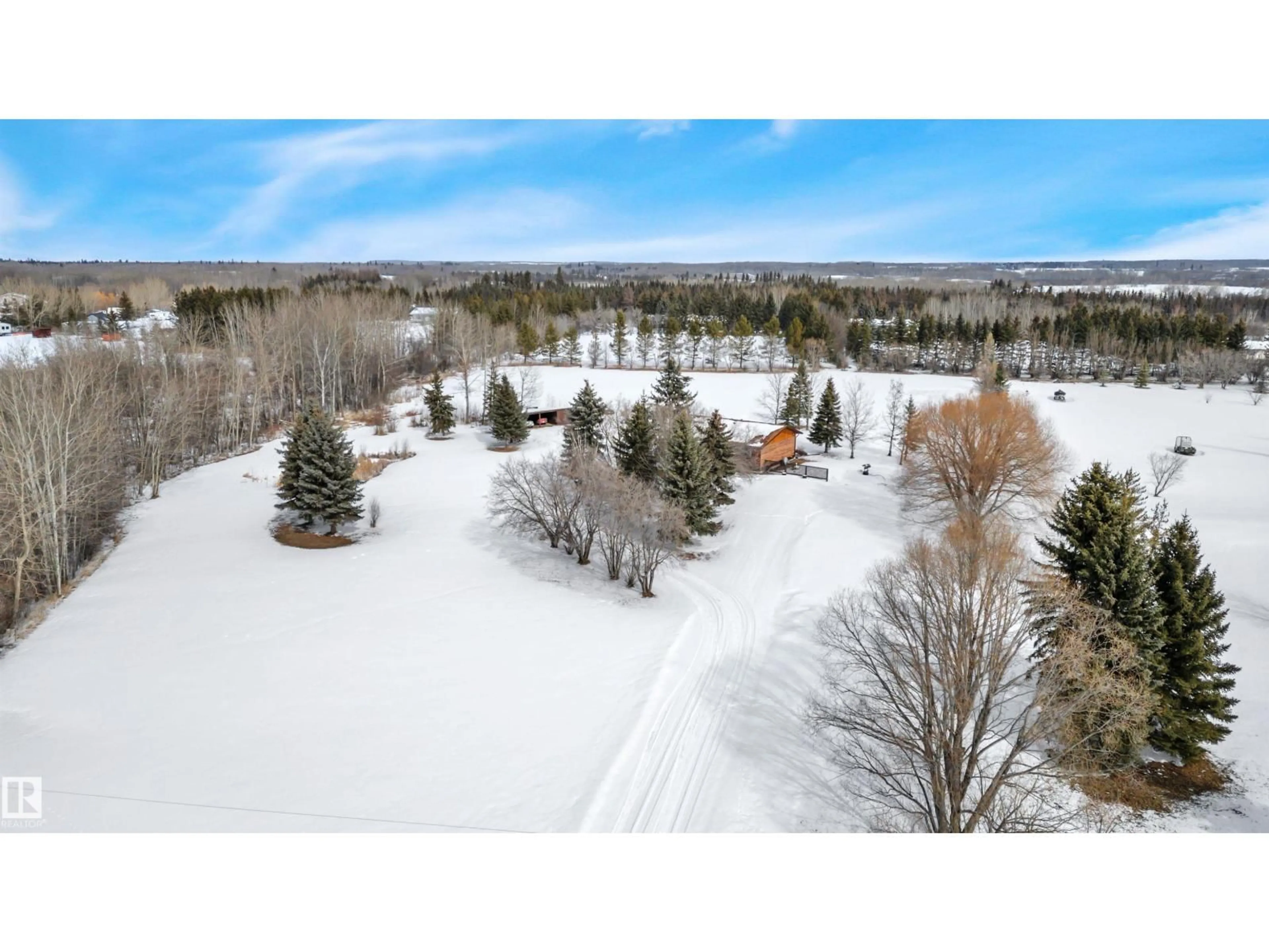 A pic from outside/outdoor area/front of a property/back of a property/a pic from drone, water/lake/river/ocean view for 50 52442 RGE ROAD 220, Rural Strathcona County Alberta T8E2H7