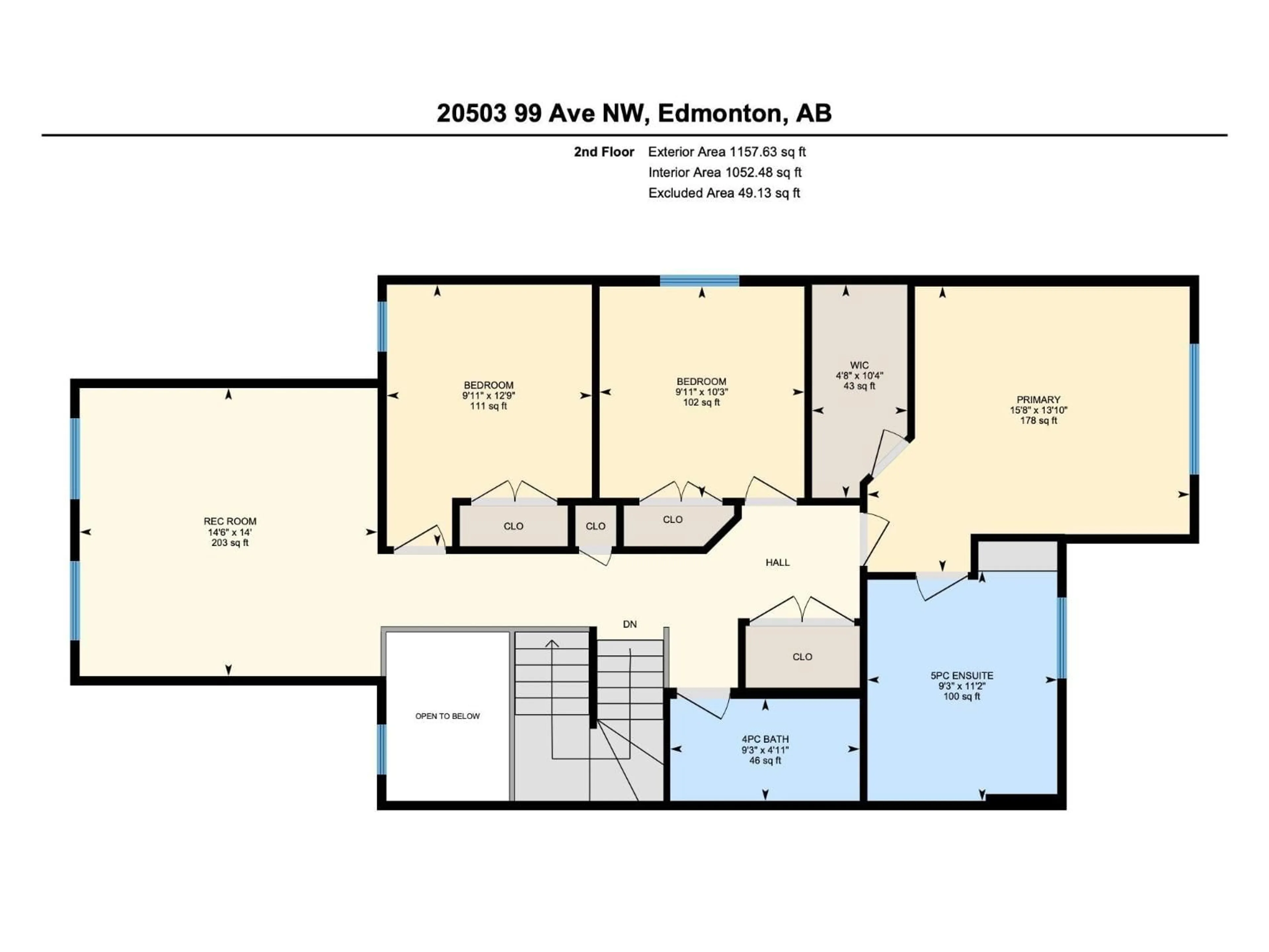 Floor plan for 20503 99 AV, Edmonton Alberta T5T7L5