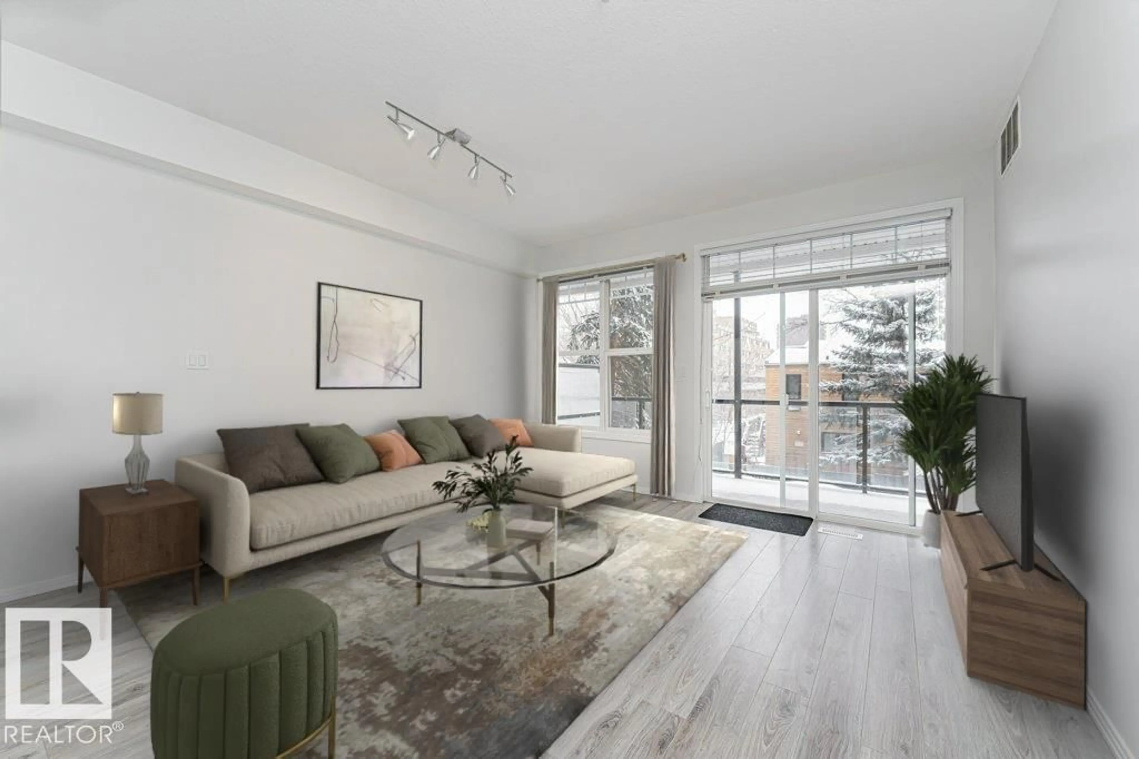 Living room with furniture, unknown for #211 - 9828 112 ST, Edmonton Alberta T5K1L4