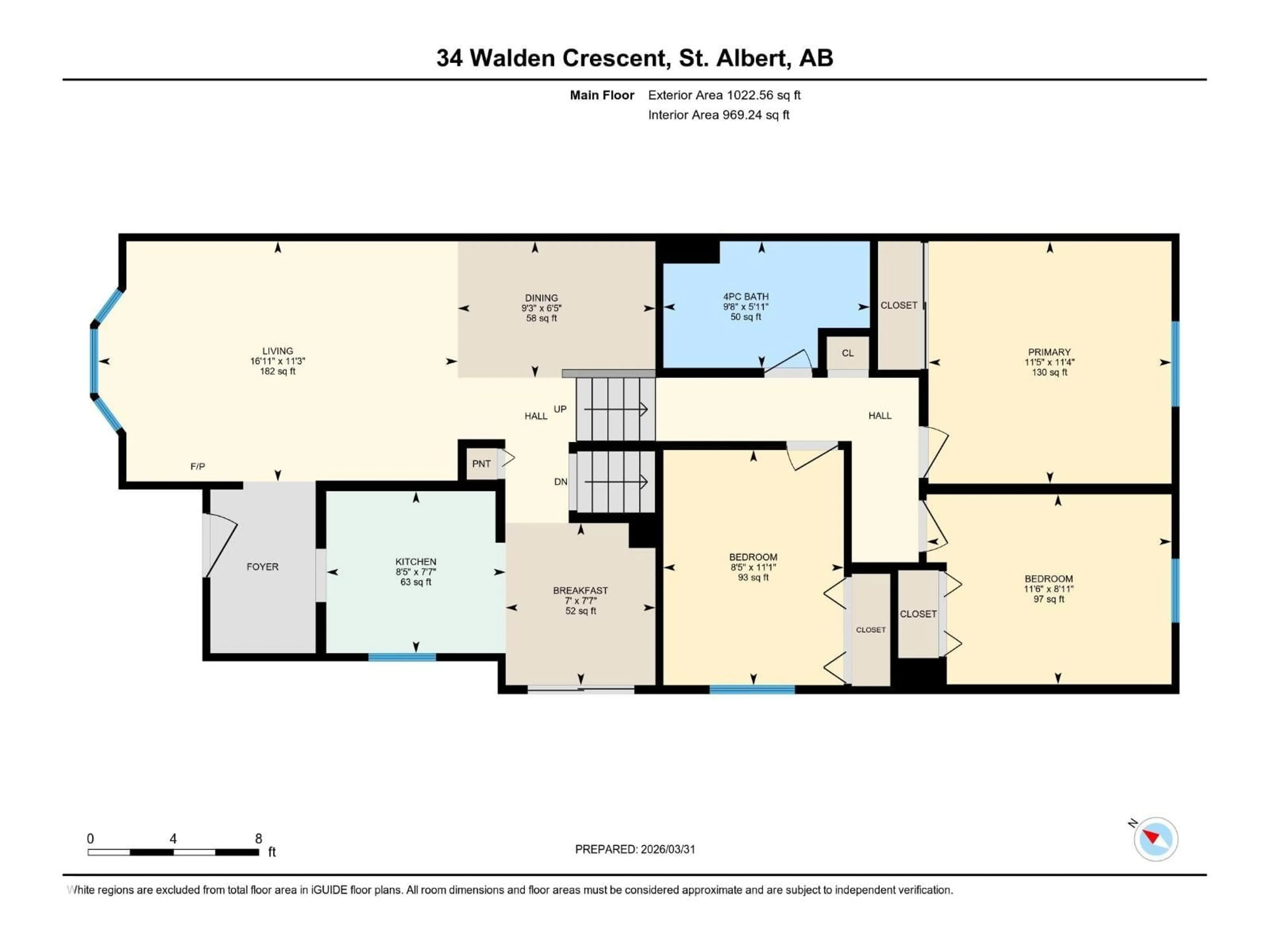 Floor plan for 34 WALDEN CR, St. Albert Alberta T8N3V2