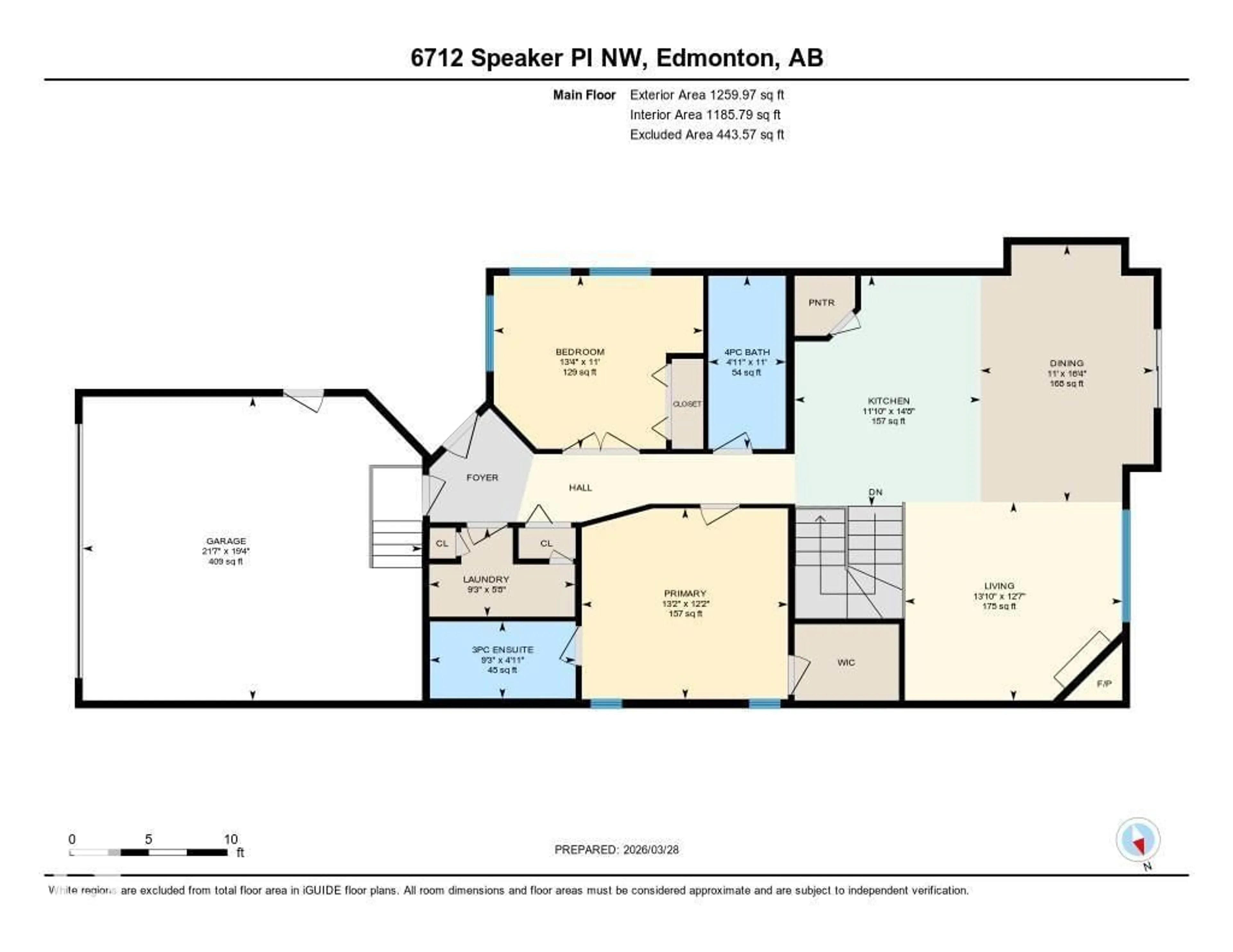Floor plan for 6712 SPEAKER PL, Edmonton Alberta T6R0N9