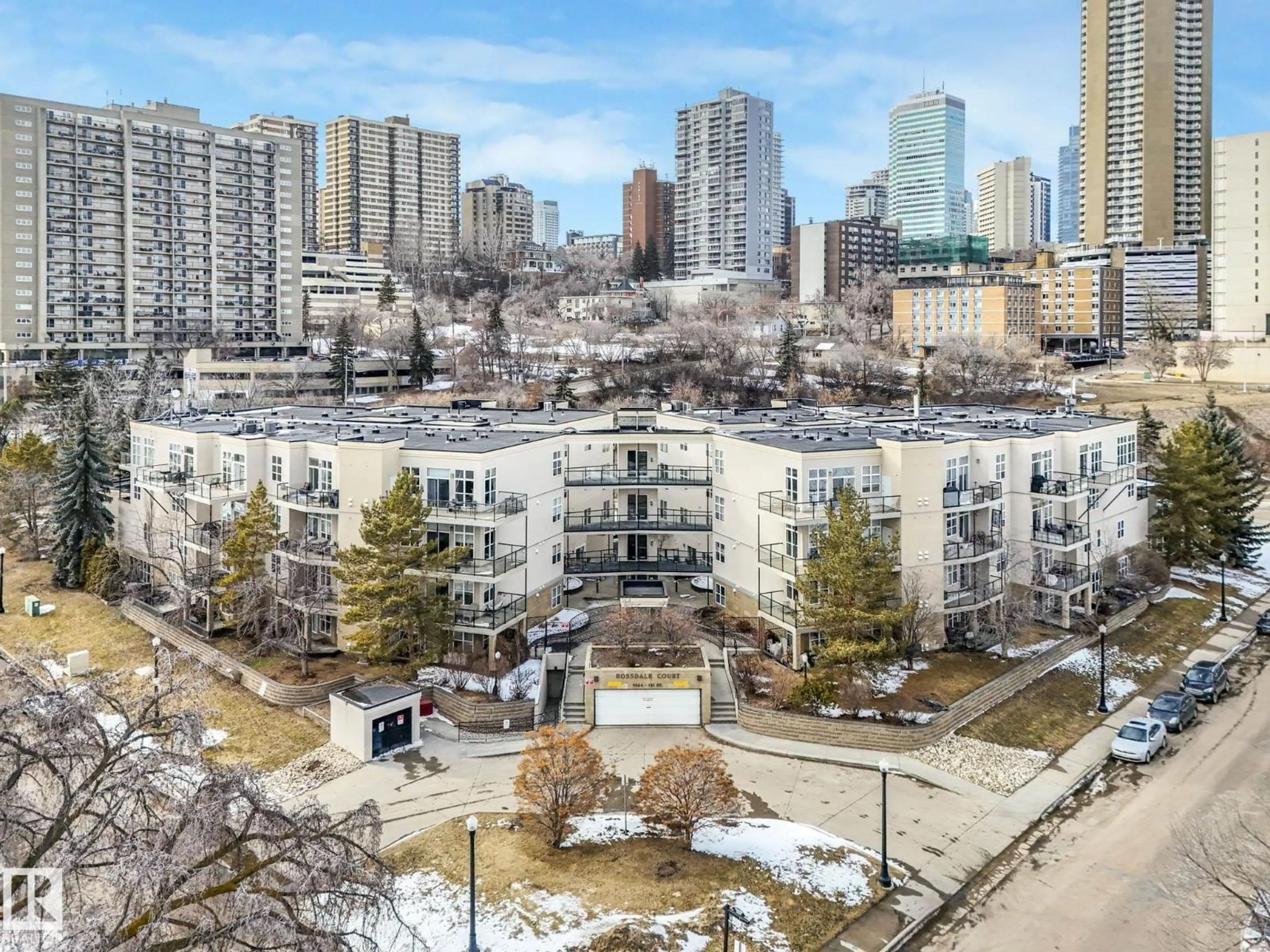 A pic from outside/outdoor area/front of a property/back of a property/a pic from drone, city buildings view from balcony for 201 - 9804 101 ST, Edmonton Alberta T5K2R6
