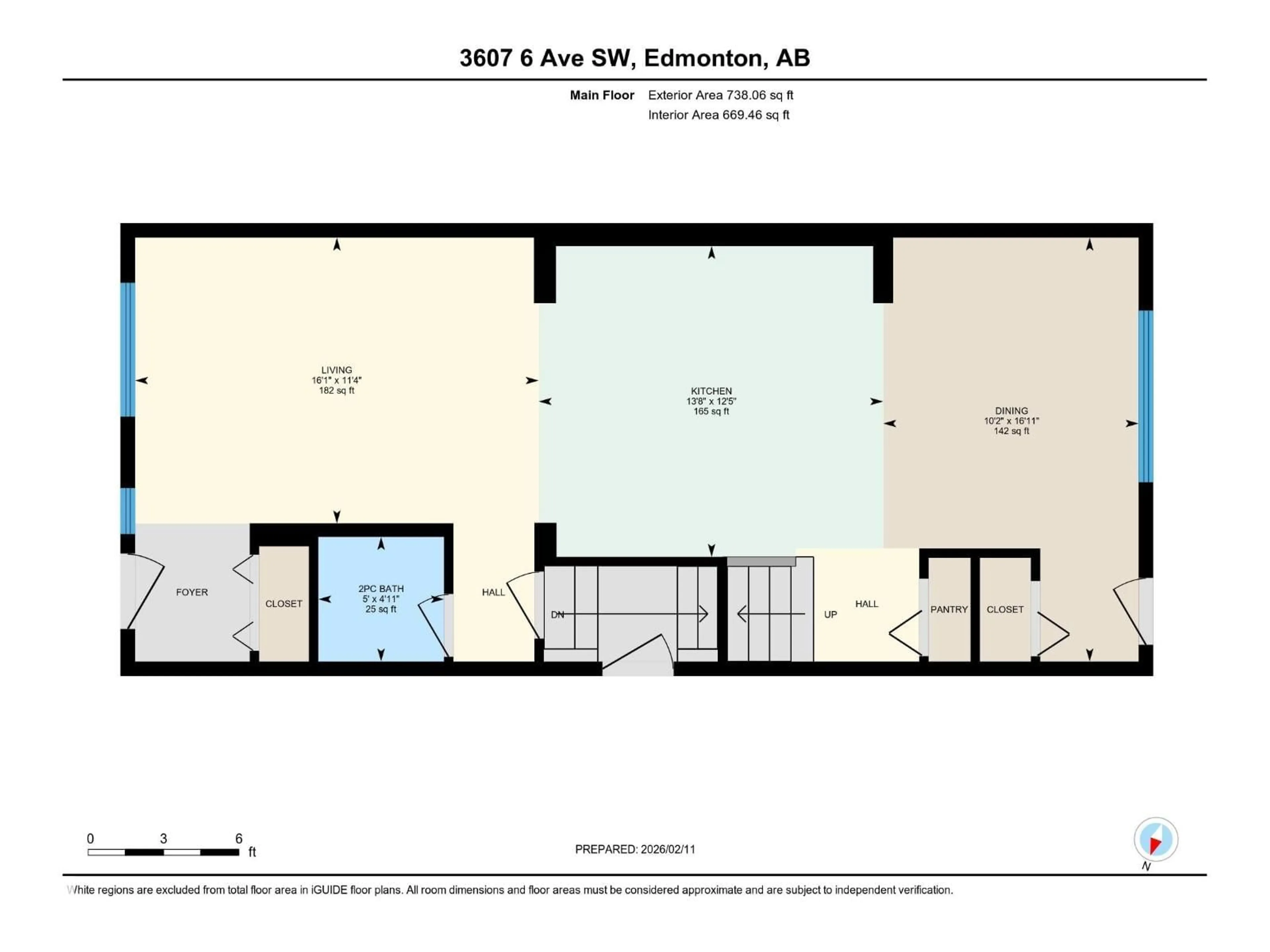 Floor plan for SW - 3607 6 AV, Edmonton Alberta T6X1A5