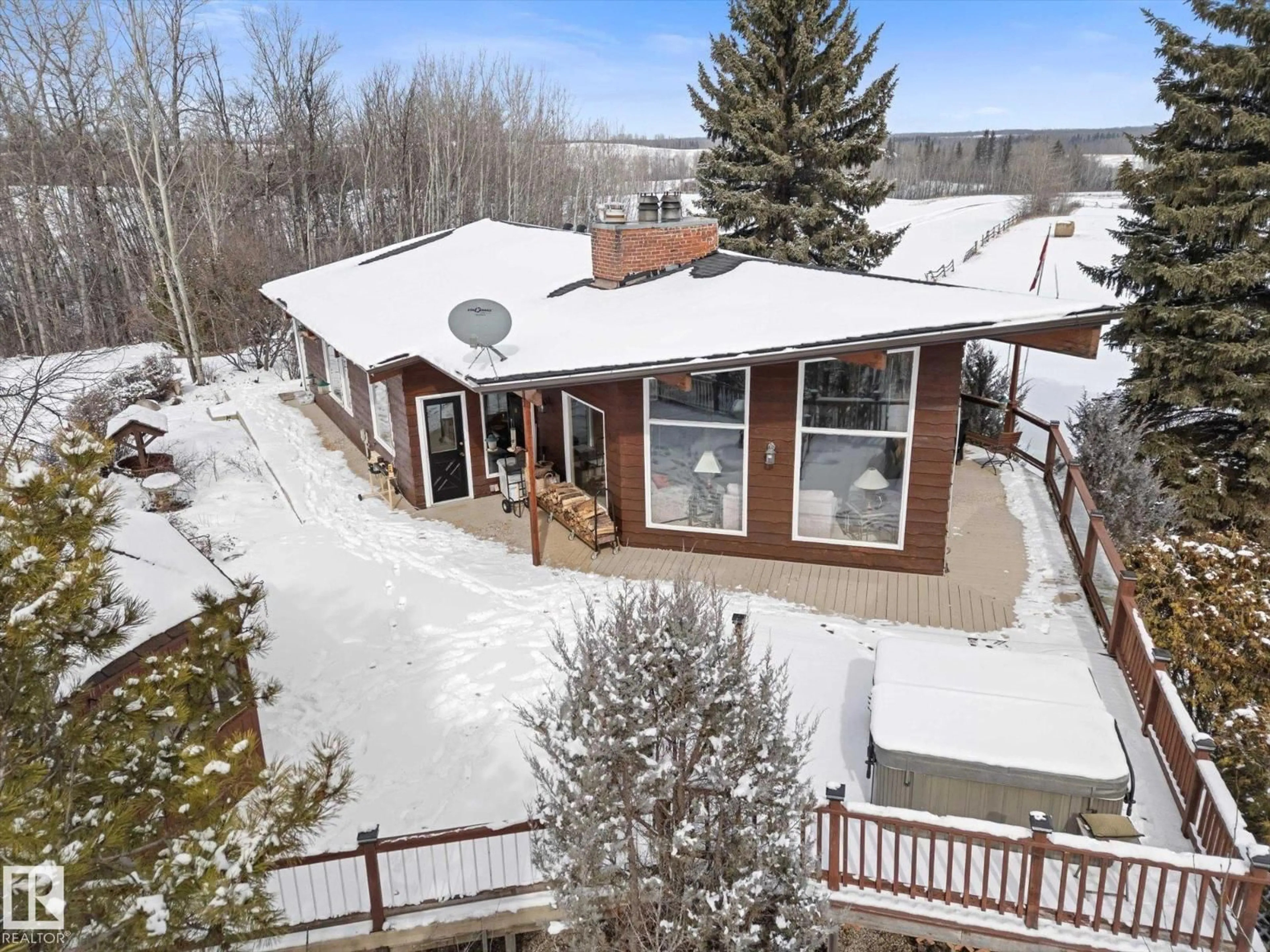 A pic from outside/outdoor area/front of a property/back of a property/a pic from drone, mountain view for 53014 RGE ROAD 13, Rural Parkland County Alberta T7Y2T2