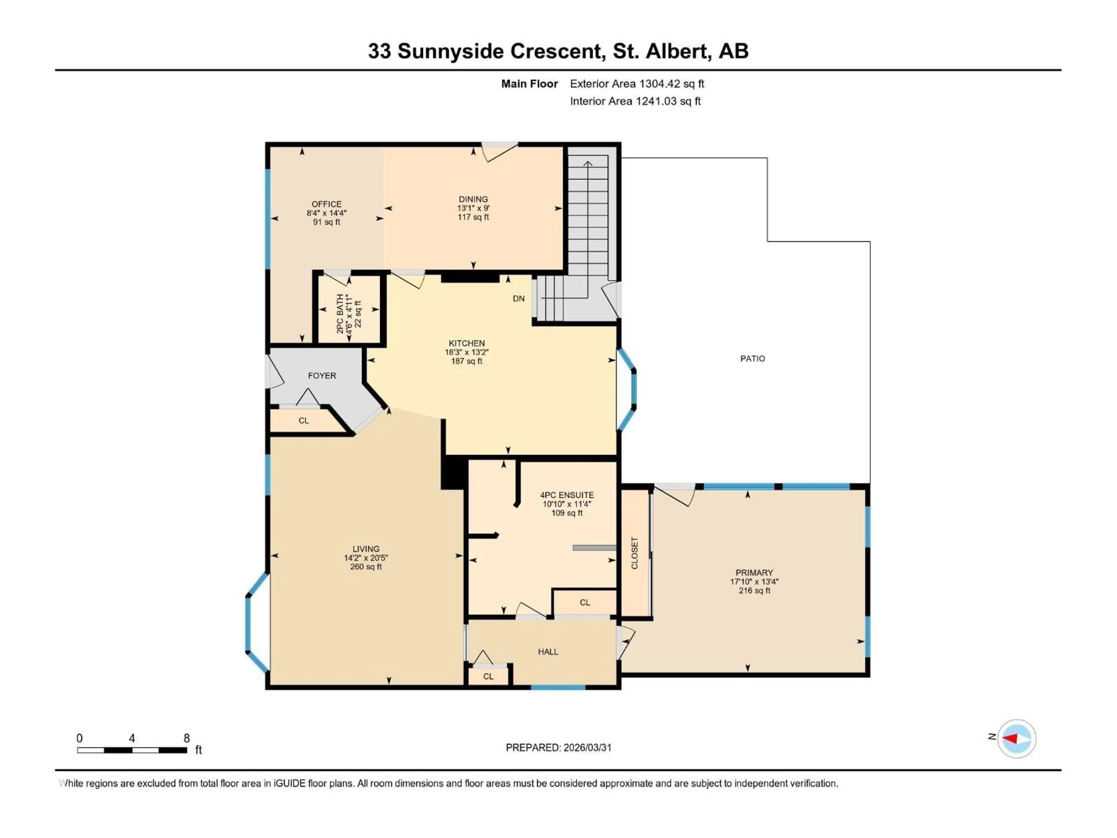 Floor plan for 33 SUNNYSIDE CR, St. Albert Alberta T8N0J4