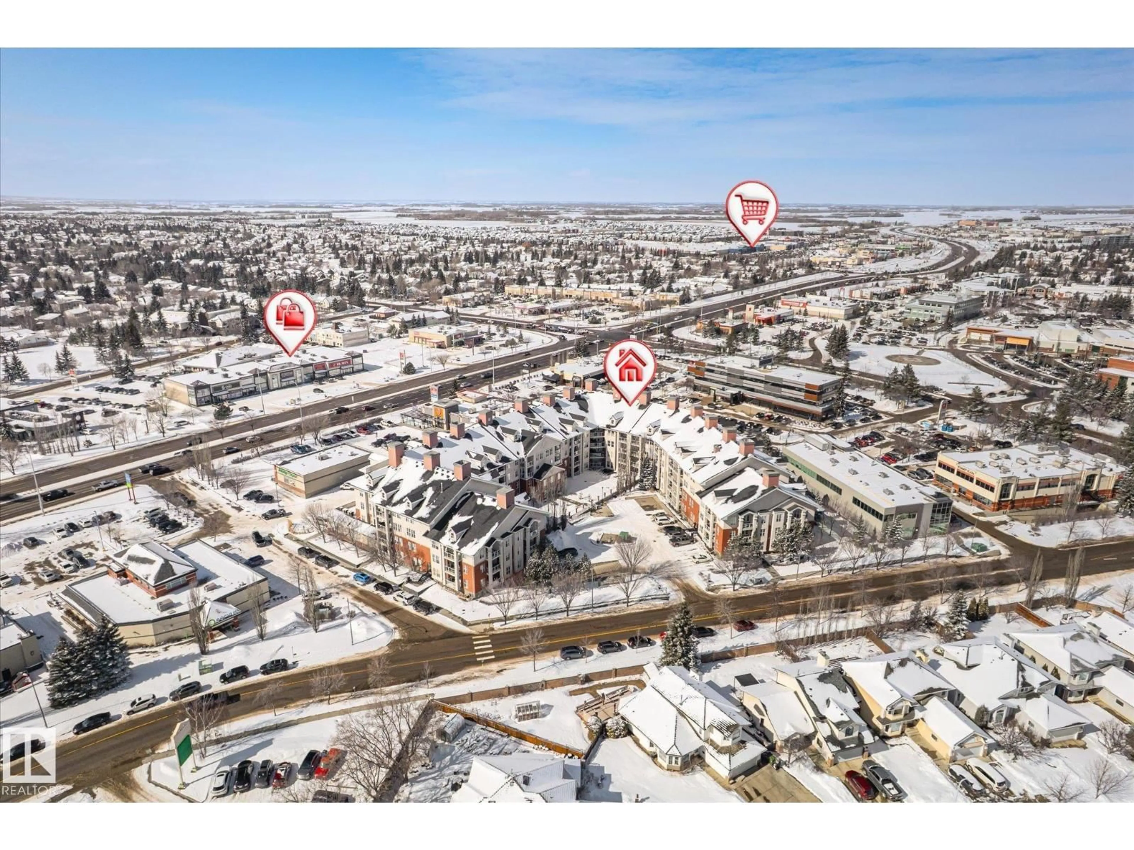 A pic from outside/outdoor area/front of a property/back of a property/a pic from drone, street for #406 - 45 INGLEWOOD DR, St. Albert Alberta T8N5K5