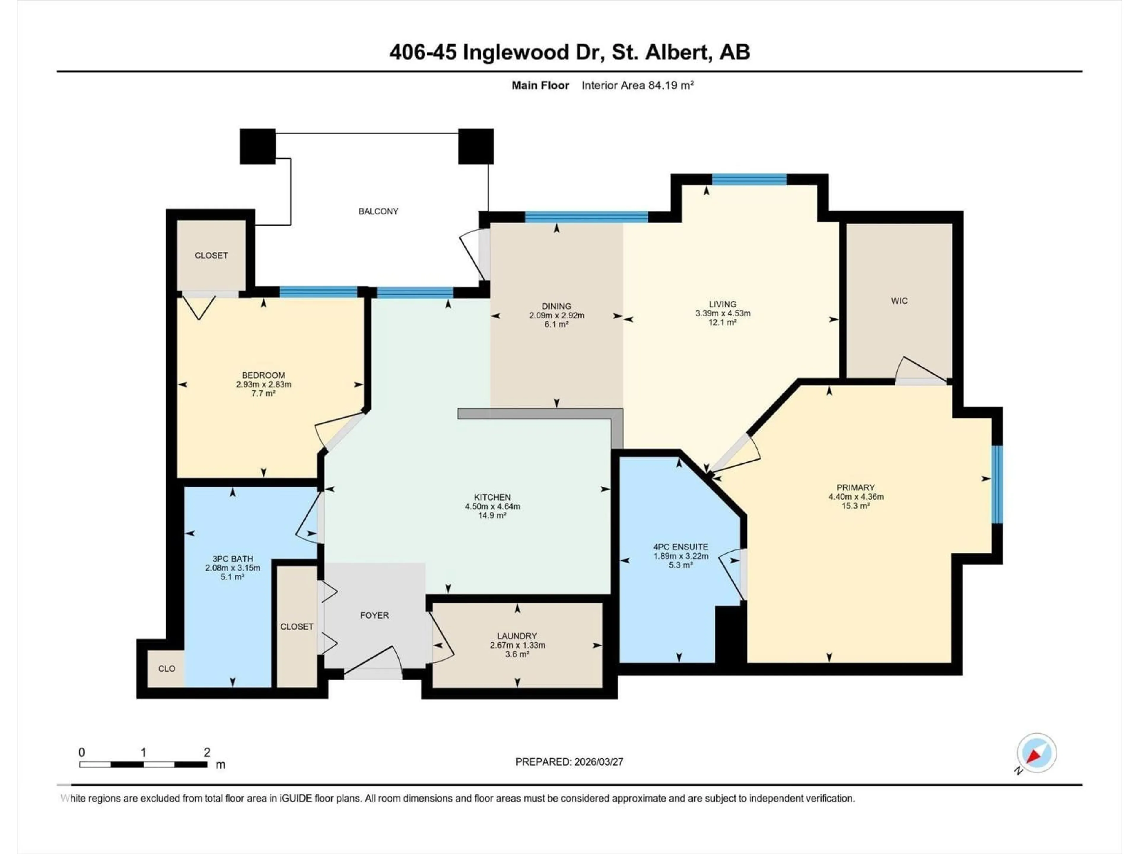 Floor plan for #406 - 45 INGLEWOOD DR, St. Albert Alberta T8N5K5