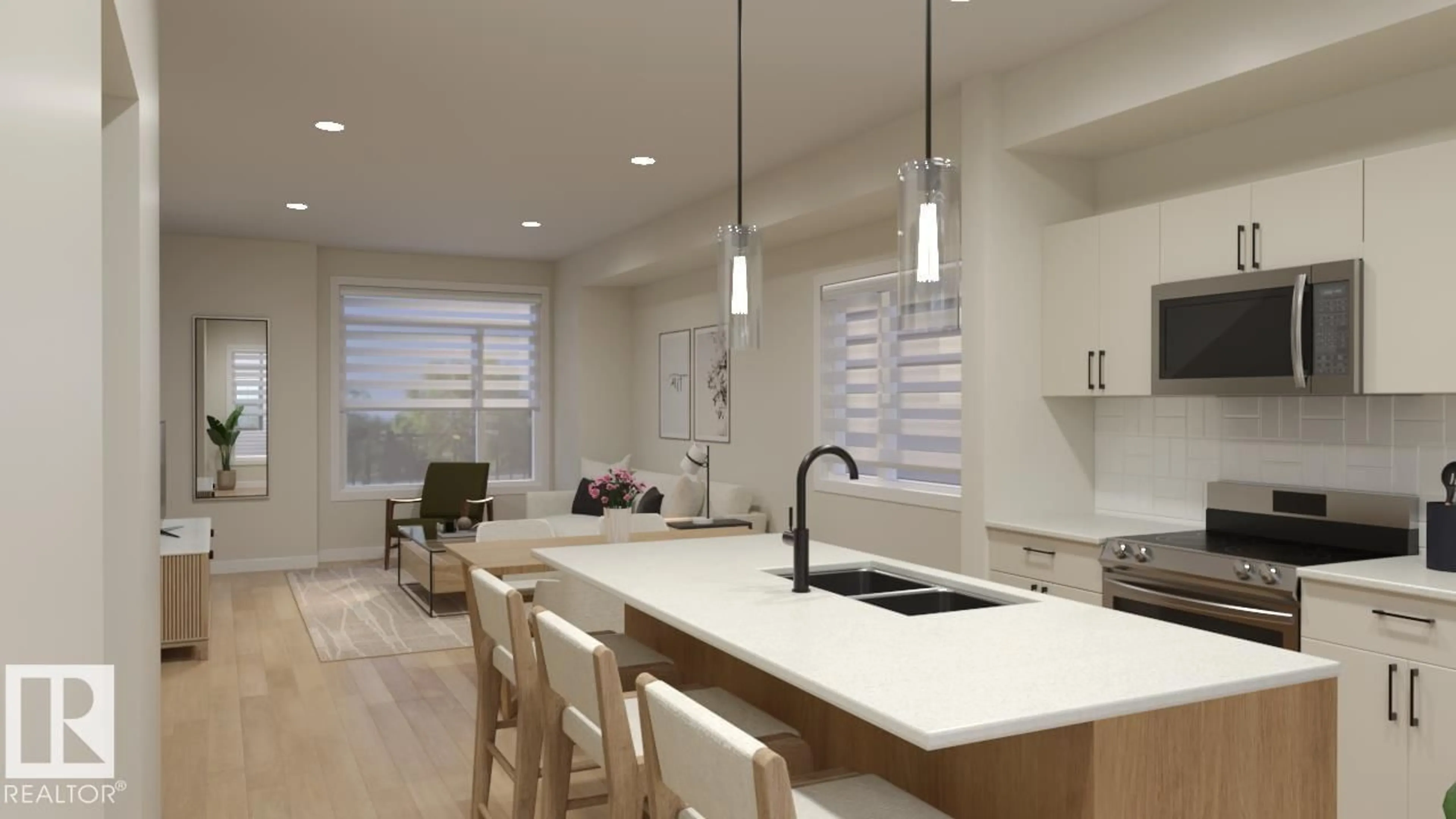 Open concept kitchen, ceramic/tile floor for 2641 ALCES WY, Edmonton Alberta T6H4M9