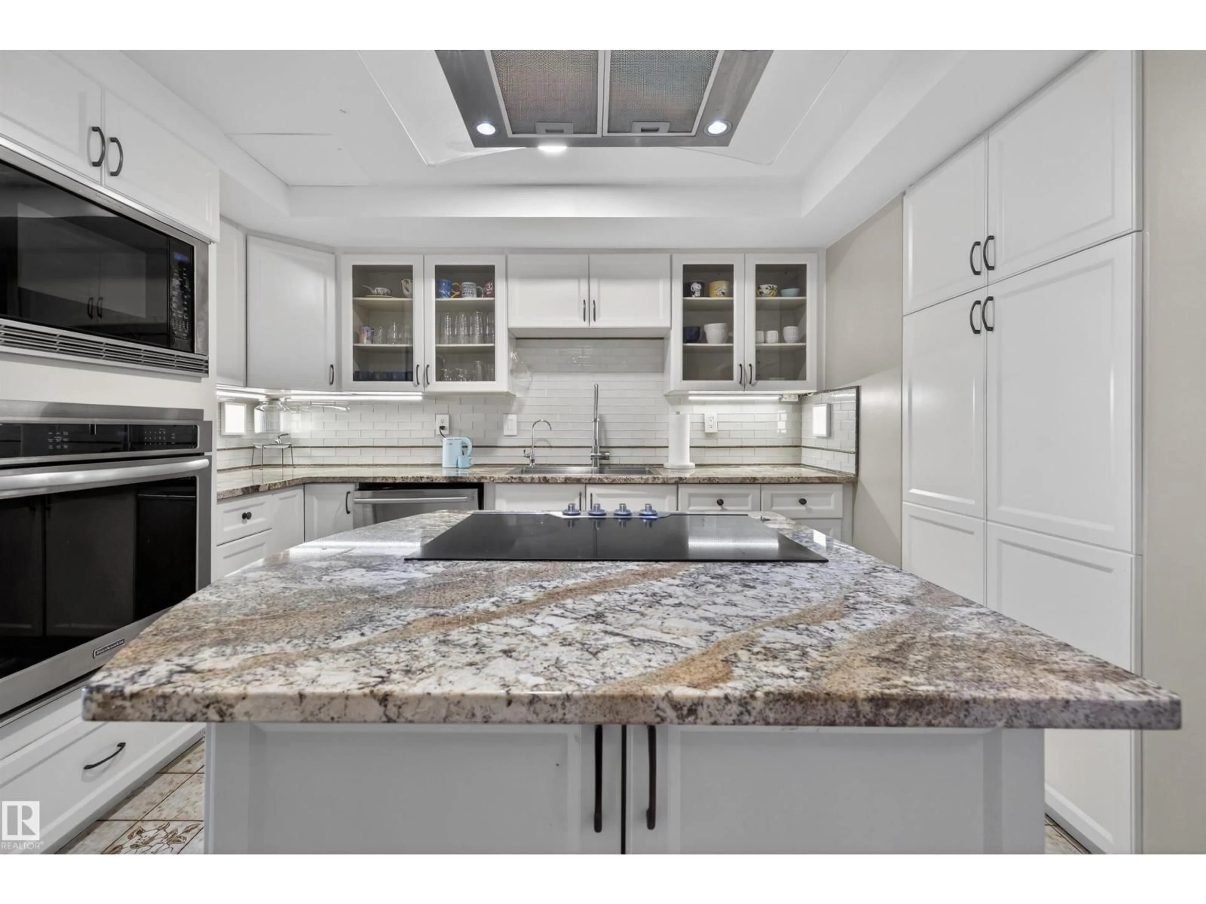 Contemporary kitchen, ceramic/tile floor for 602 WOODBRIDGE WY, Sherwood Park Alberta T8A4E4